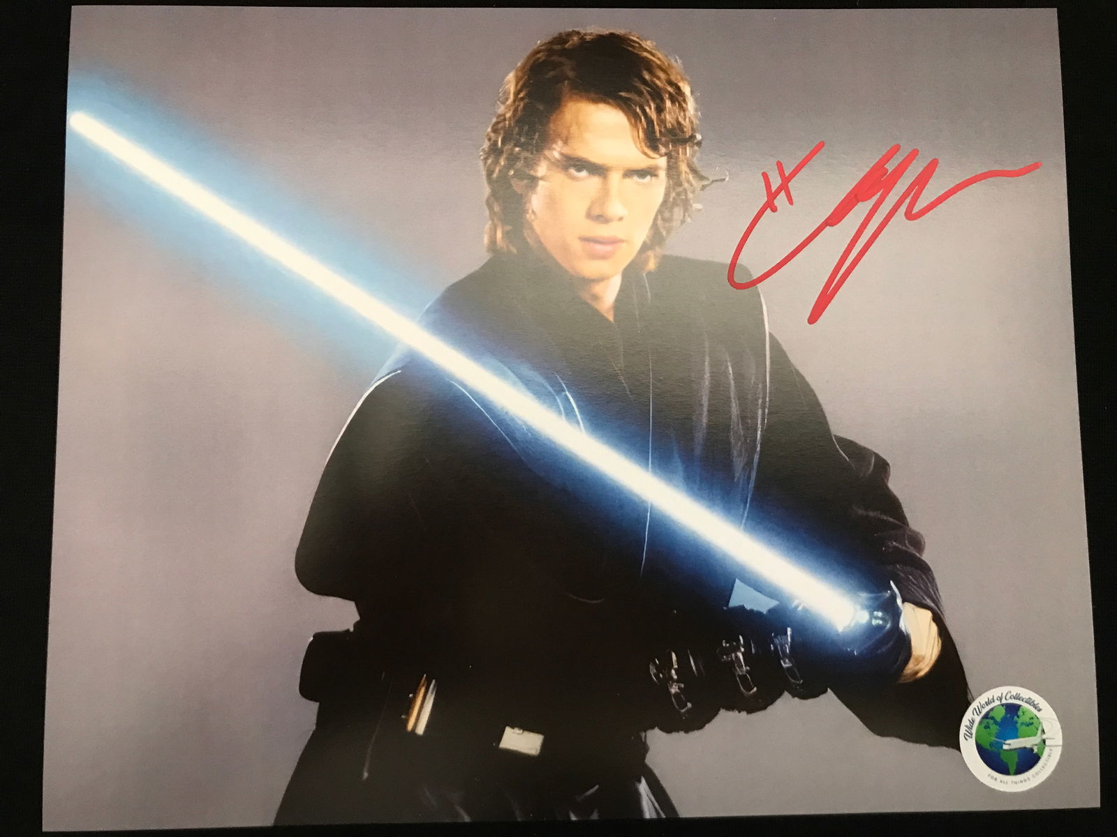 HAYDEN CHRISTENSEN SIGNED DARTH VADER 8X10 - WWOC COA (1 of 2)