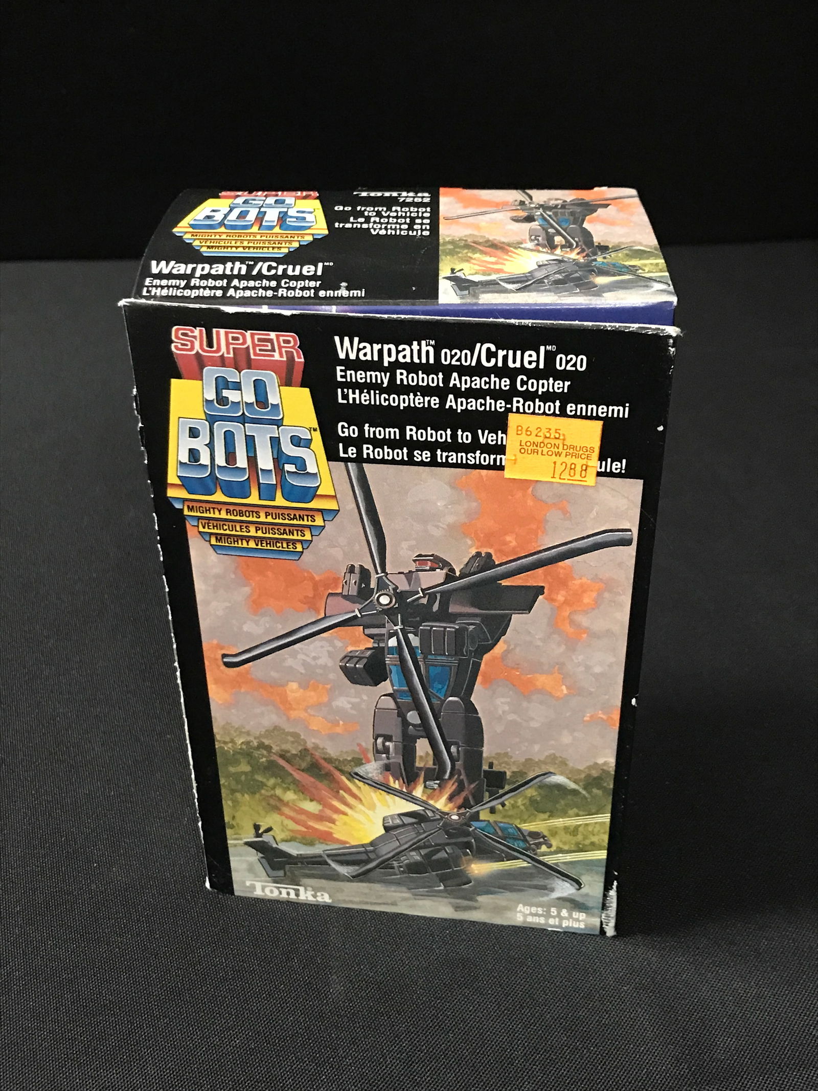 1984 TONKA SUPER GOBOTS WARPATH ENEMY ROBOT APACHE COPTER ACTION FIGURE IN ORIGINAL PACKAGING (1 of 3)