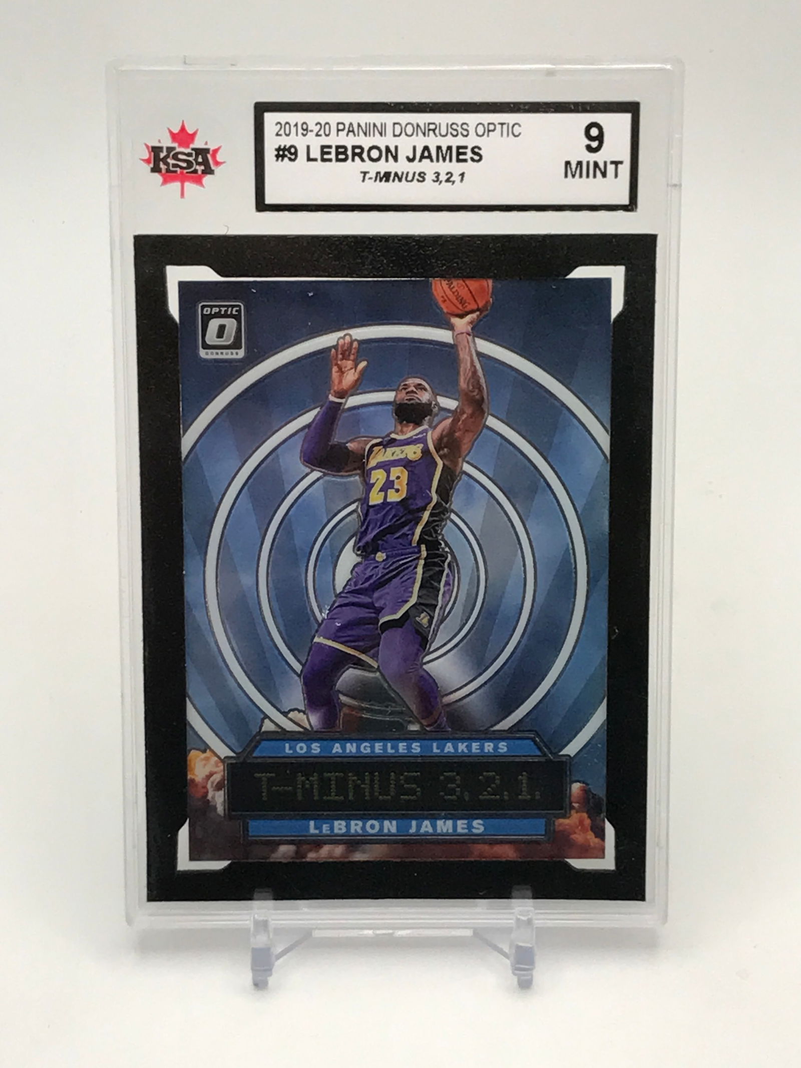 2019-20 PANINI DONRUSS OPTIC LEBRON JAMES TRADING CARD - KSA GRADE 9 (1 of 2)