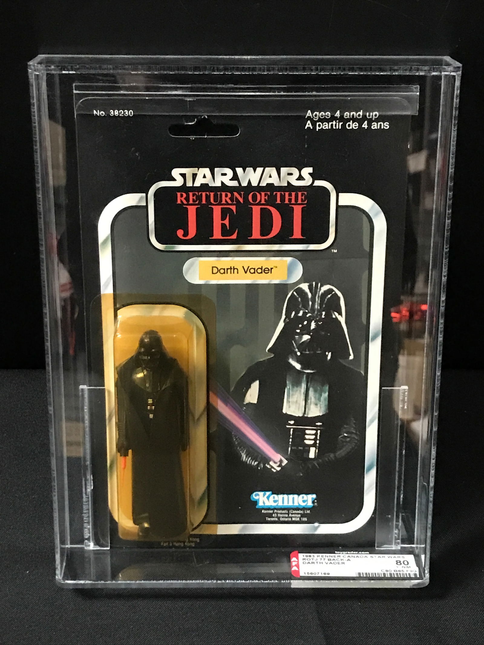 AFA GRADED 80 KENNER Star Wars RETURN OF THE JEDO DARTH VADER ACTION FIGURE IN ORIGINAL PACKAGING (1 of 3)