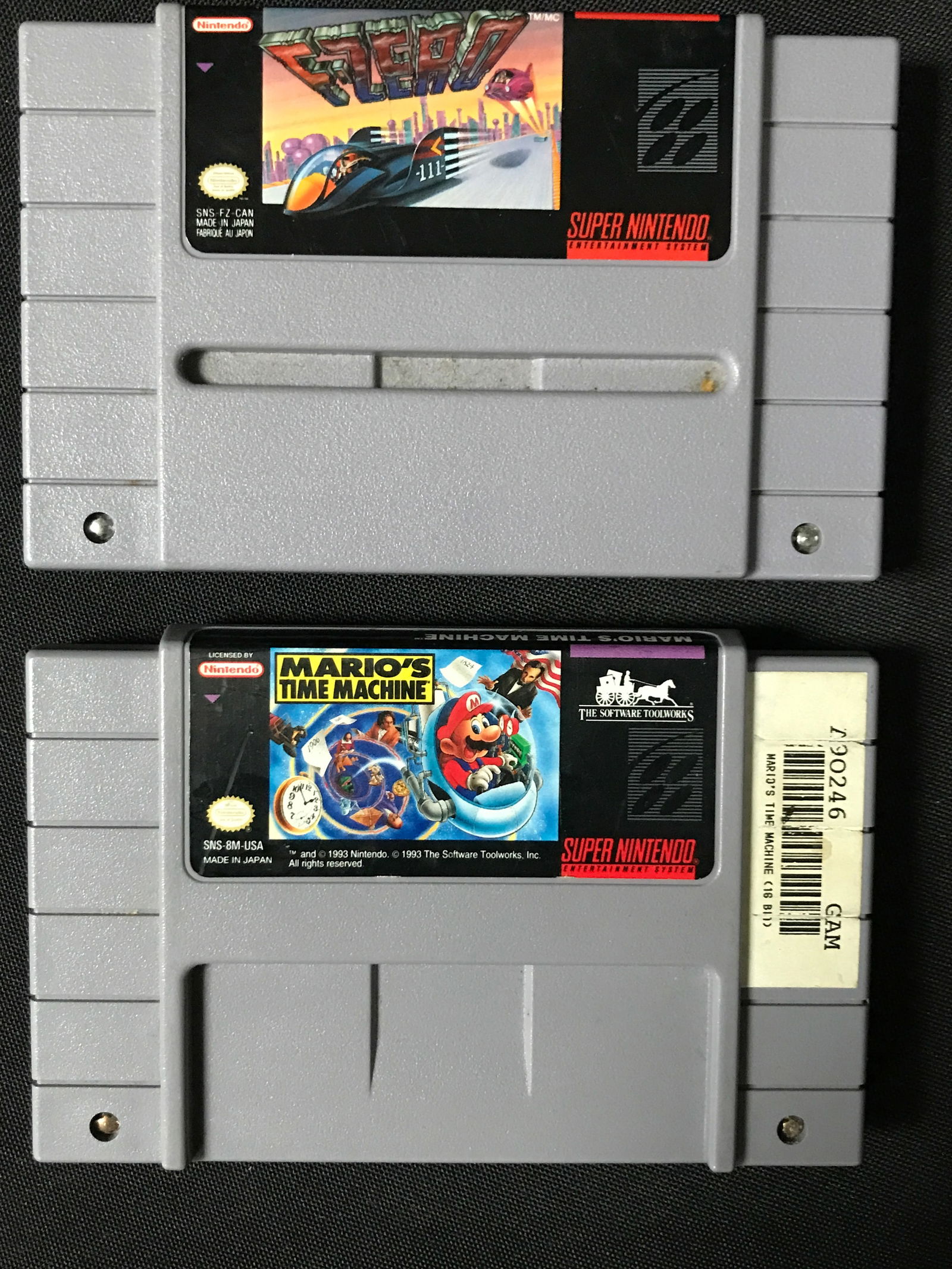 SUPER NINTENDO VIDEO GAME LOT F ZERO/MARIOS TIME MACHINE (1 of 1)