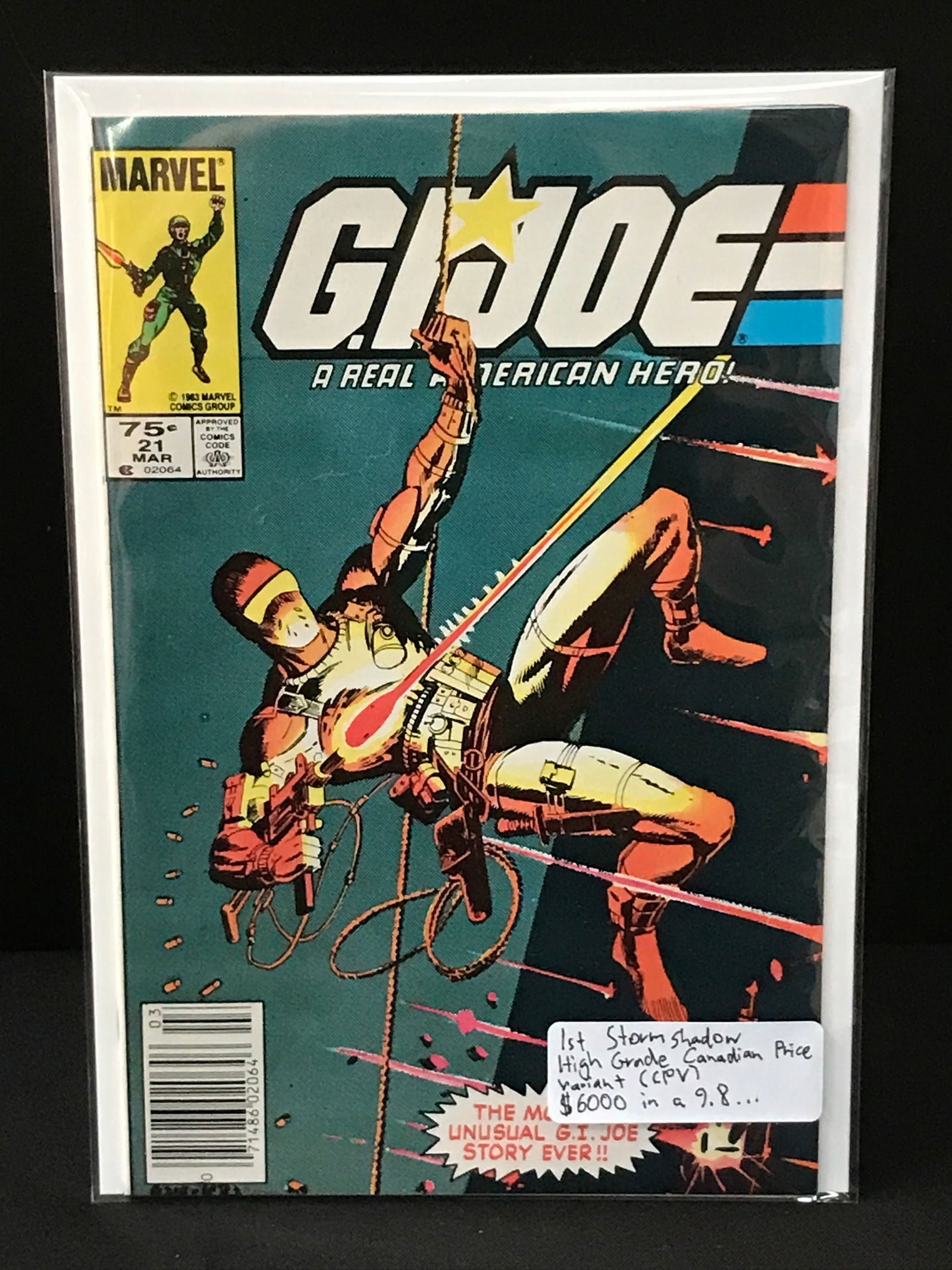 G.I JOE #21 1ST STORM SHADOW CANADIAN PRICE VARIANT - MARVEL COMICS (1 of 1)