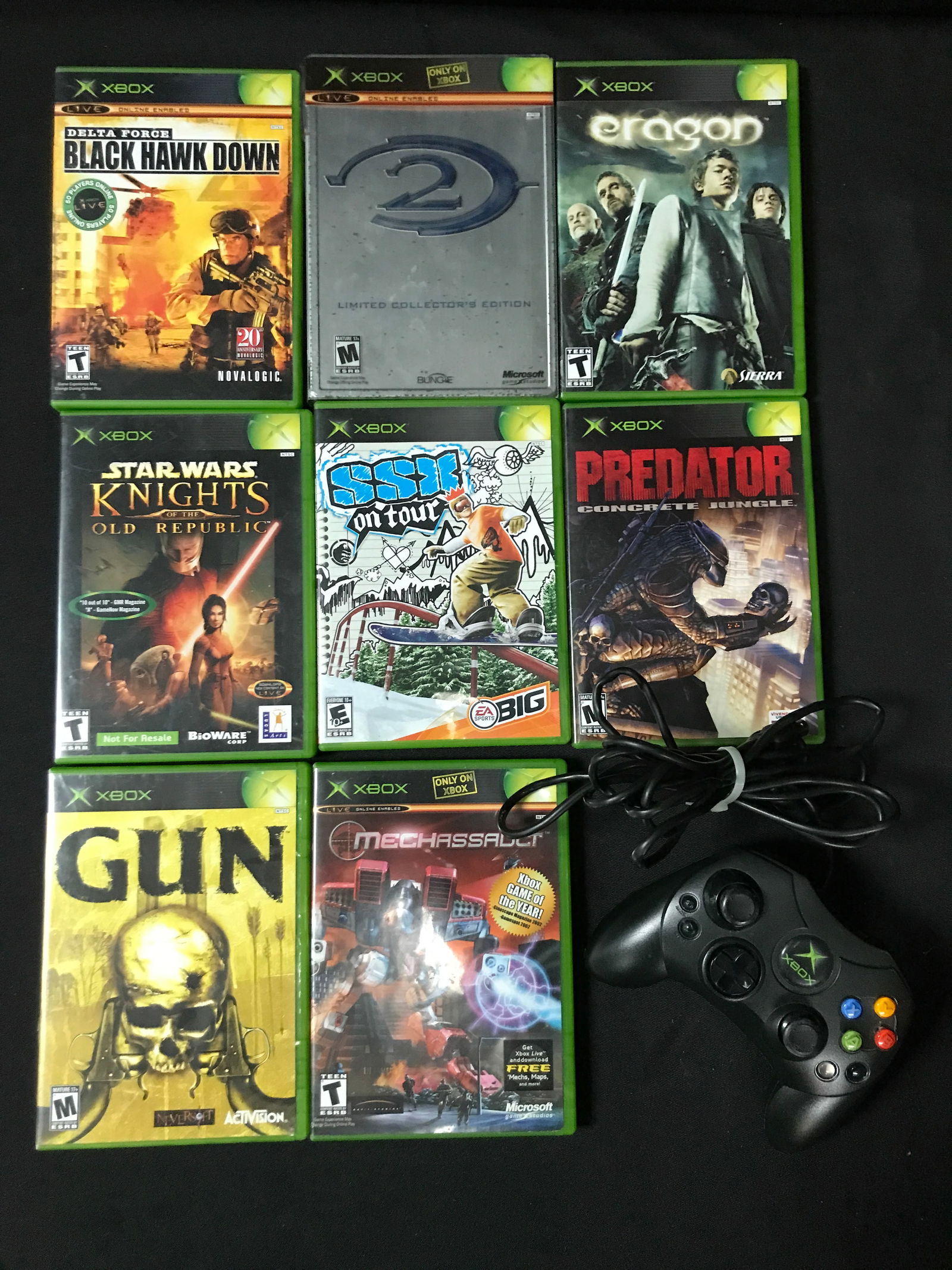 XBOX VIDEO GAME LOT WITH CONTROLLER (1 of 1)