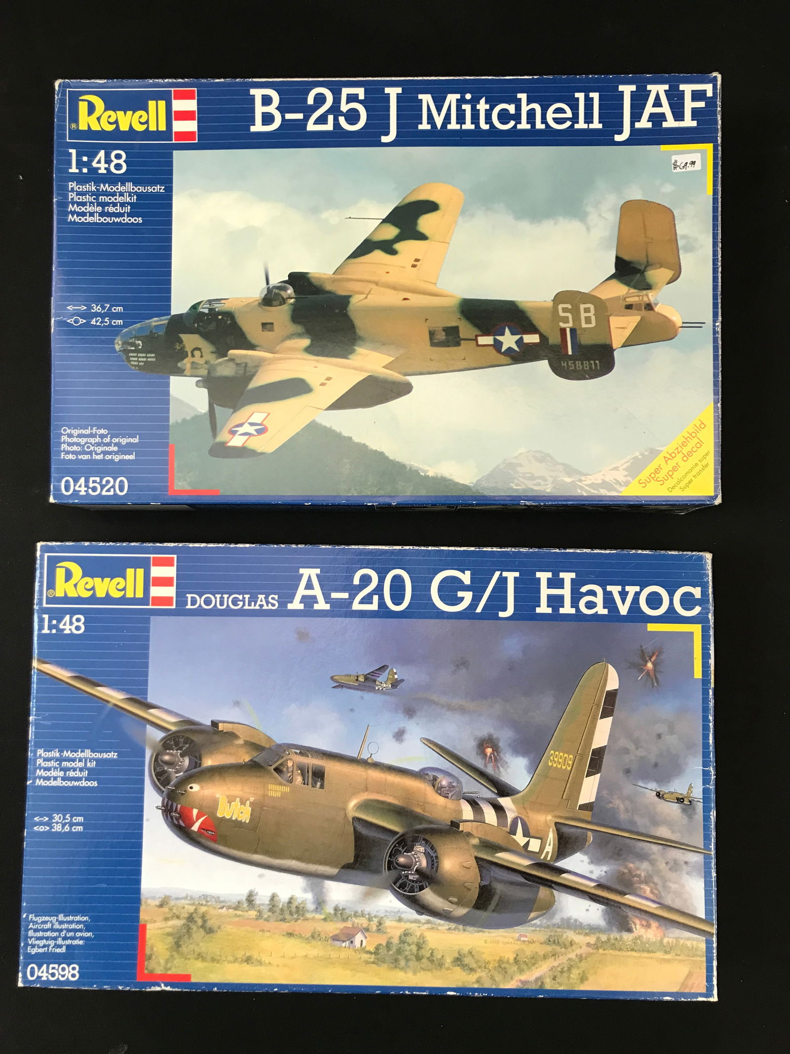 LOT OF 2 REVELL HOBBY MILITARY MODEL AIRPLANE KITS IN ORIGINAL PACKAGING: Prices are in Canadian dollars