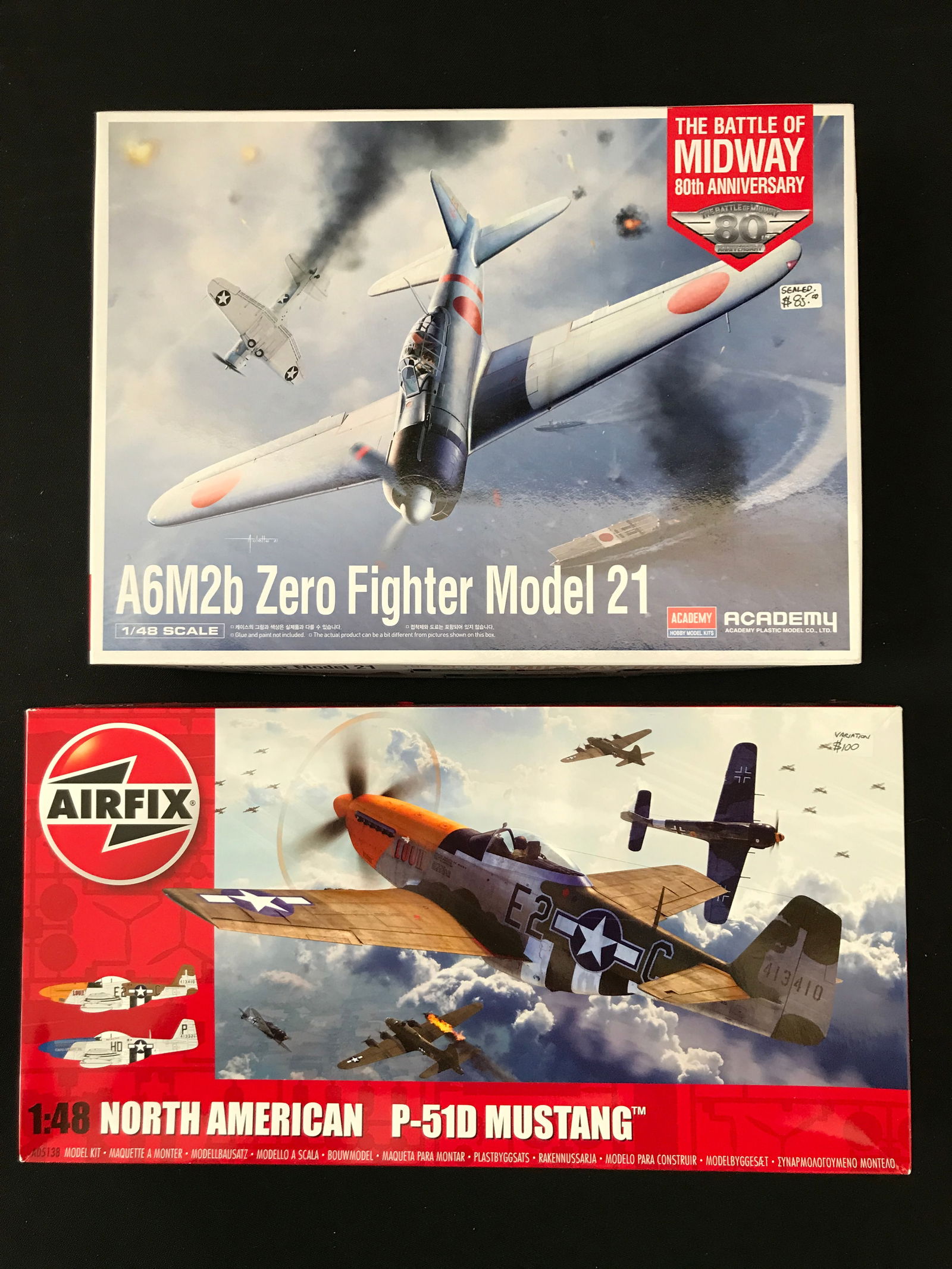 LOT OF 2 HOBBY MODEL MILITARY AIRCRAFT KITS IN ORIGINAL PACKAGING: Prices are in Canadian dollars