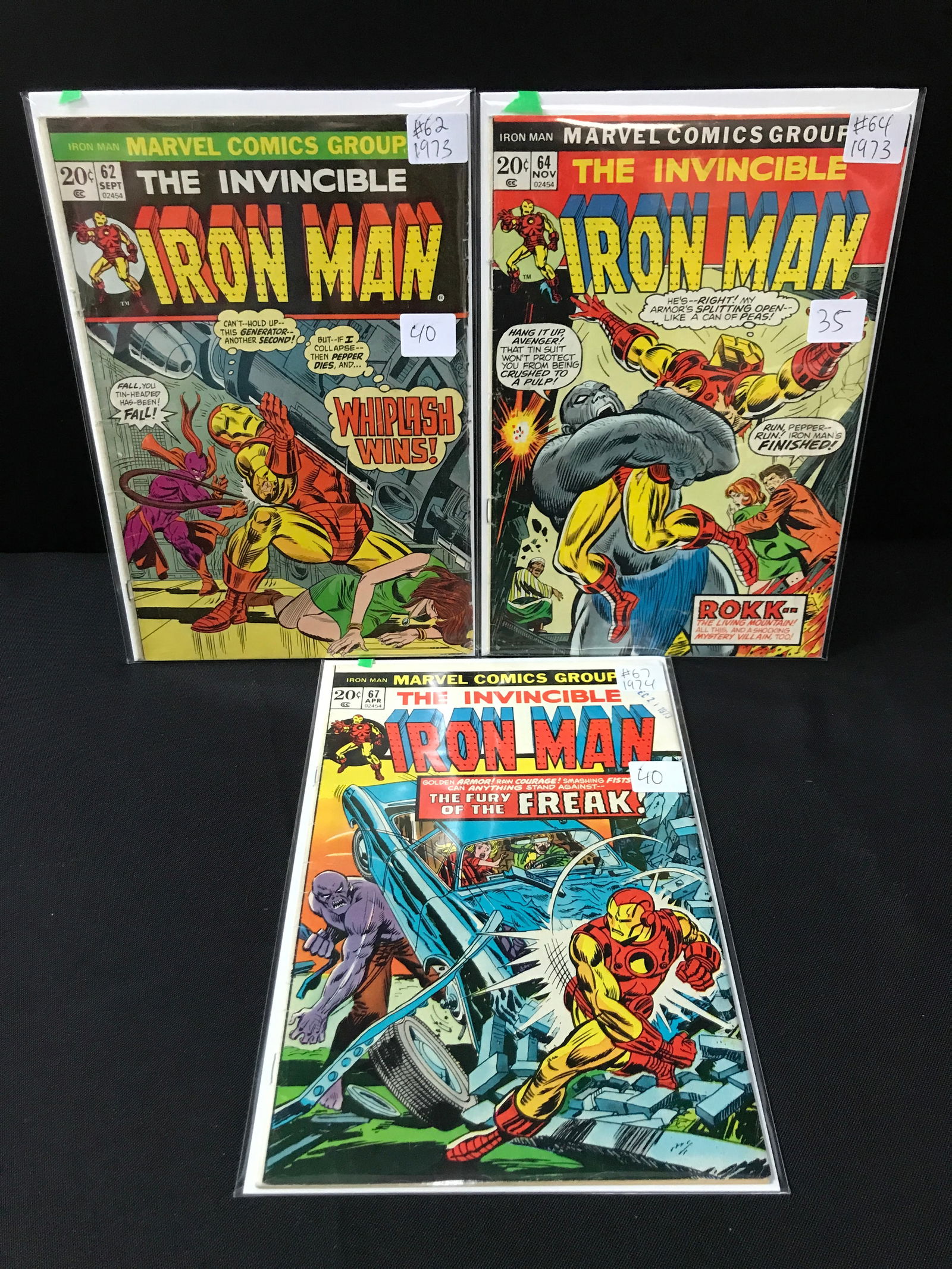 LOT OF 3 INVINCIBLE IRON MAN COMICS (1973/73) - MARVEL COMICS (1 of 1)