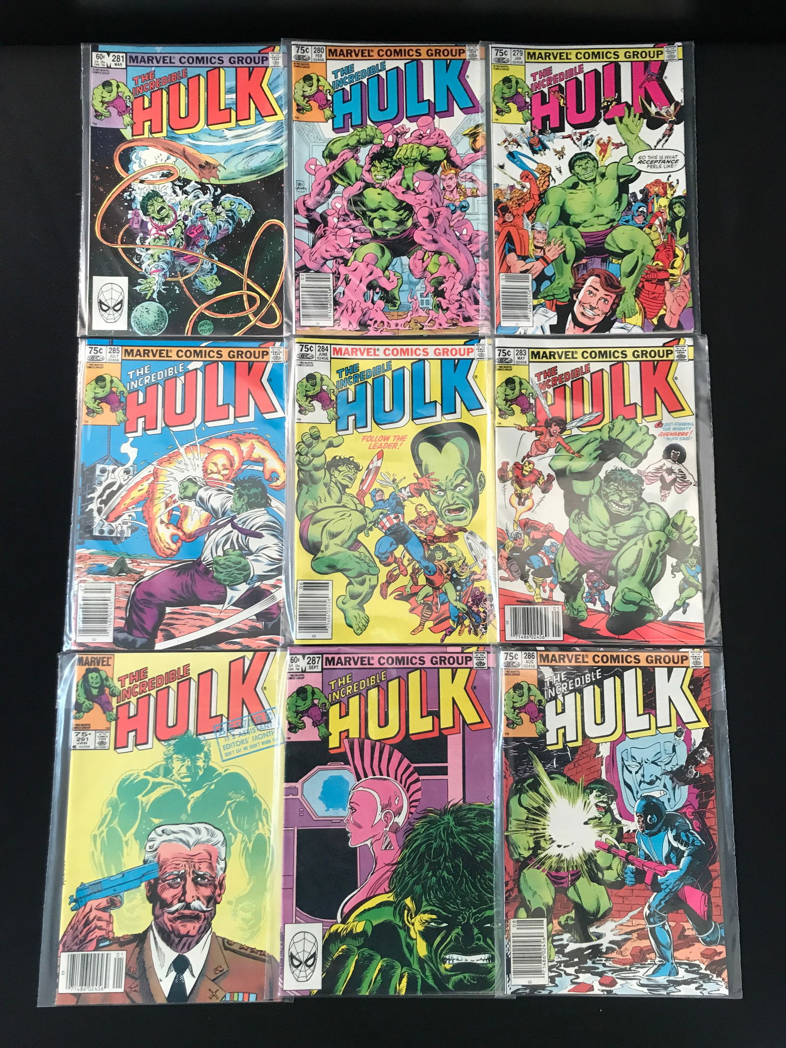 LOT OF 9 Incredible Hulk COMICS - MARVEL COMICS (1 of 1)