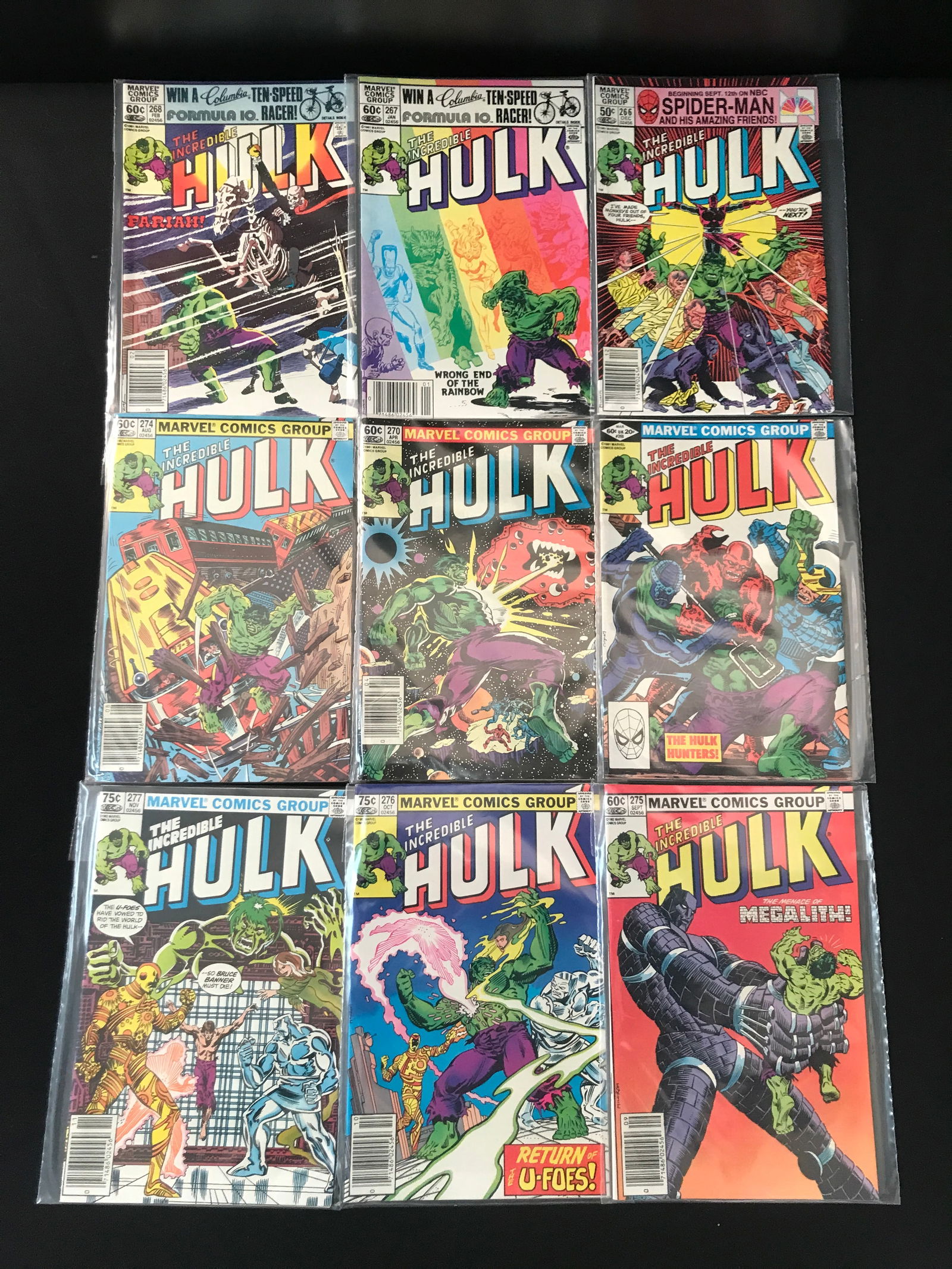 LOT OF 9 Incredible Hulk COMICS - MARVEL COMICS (1 of 1)