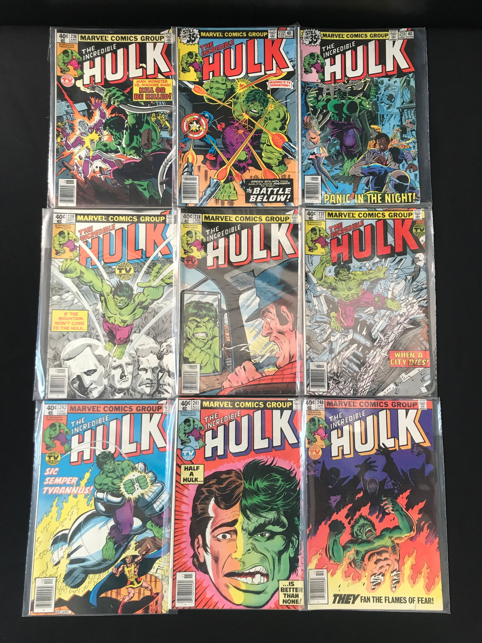 LOT OF 9 Incredible Hulk COMICS - MARVEL COMICS (1 of 1)