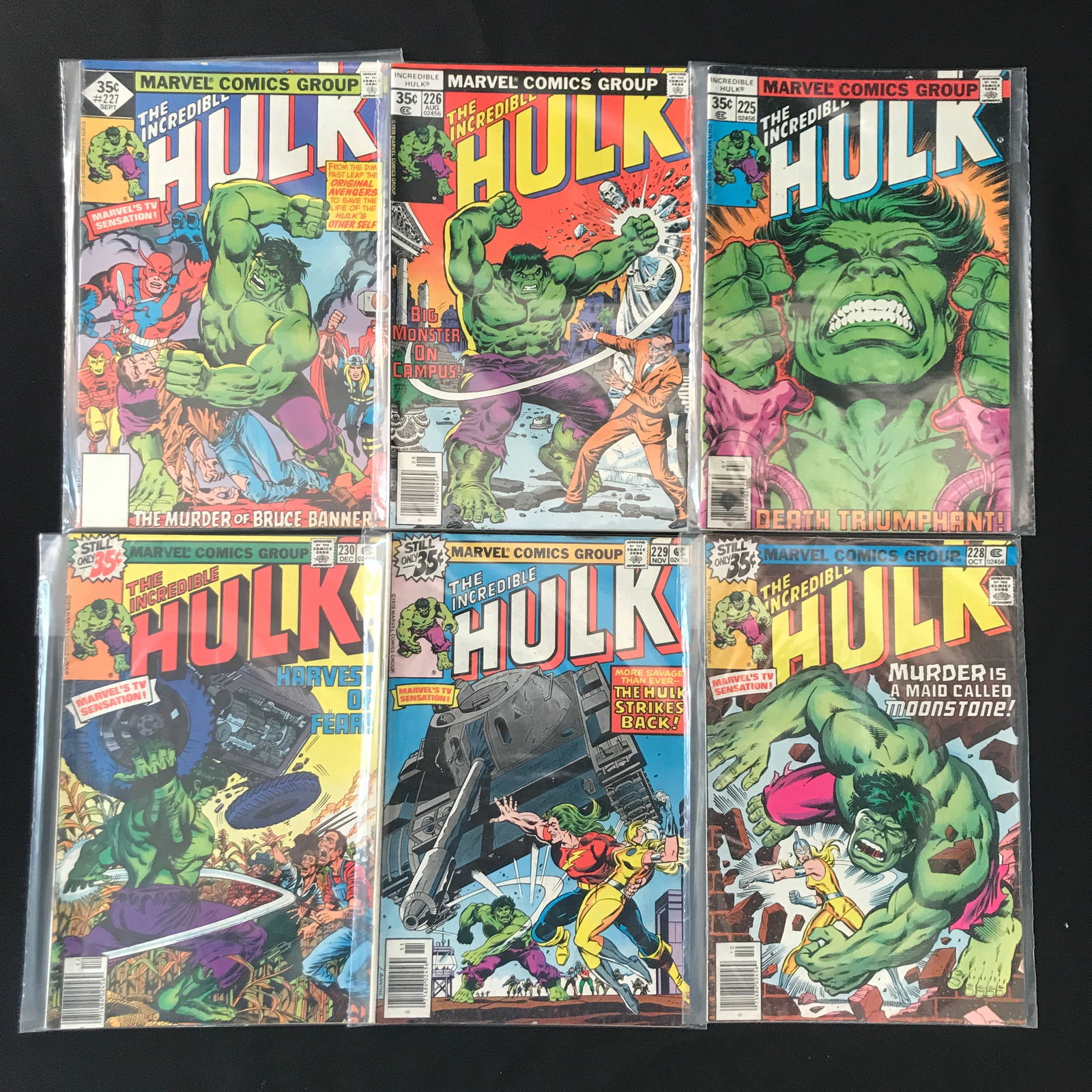 LOT OF 6 Incredible Hulk COMICS #225-230 - MARVEL COMICS (1 of 1)