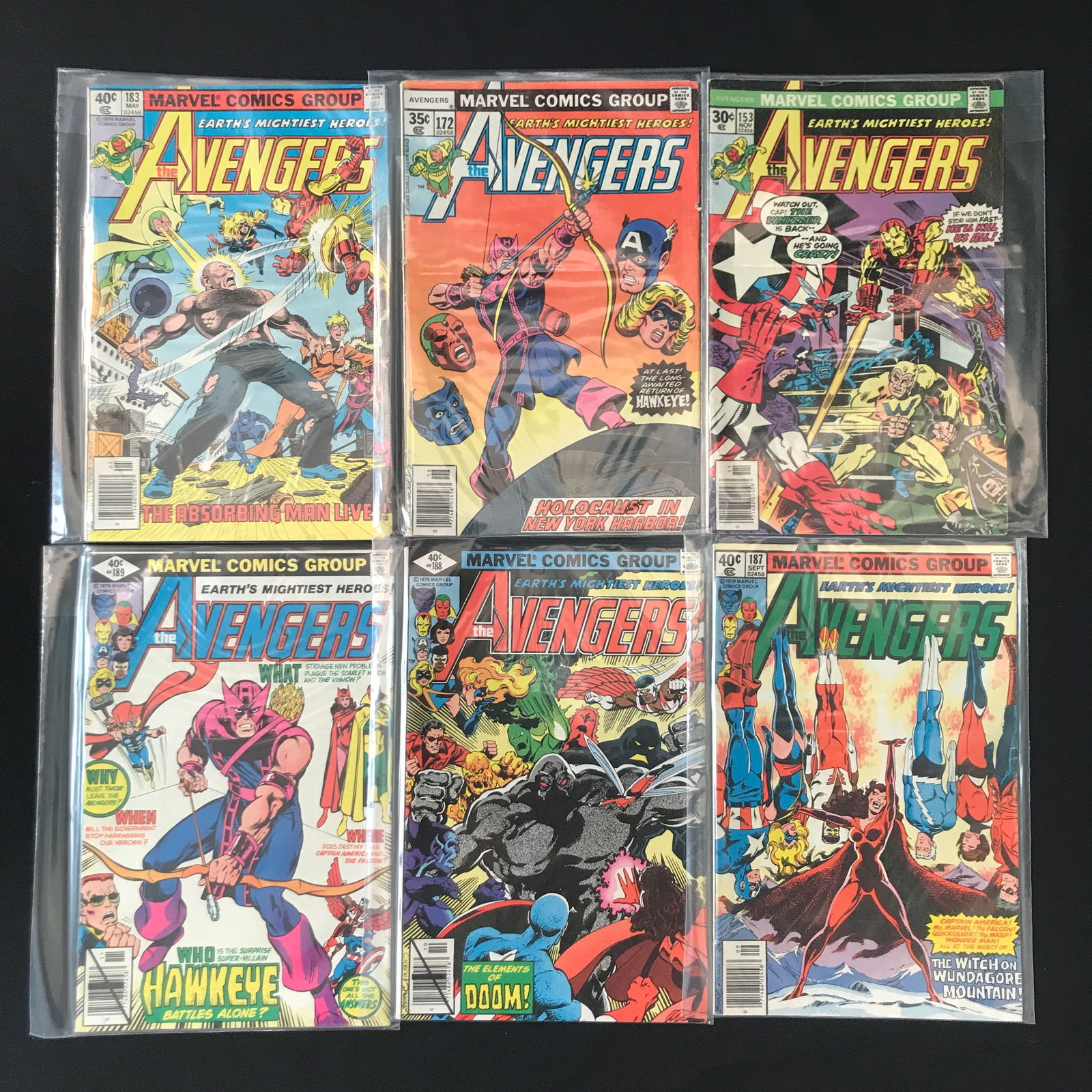 LOT OF 6 AVENGERS COMICS - MARVEL COMICS: Prices are in Canadian Dollars