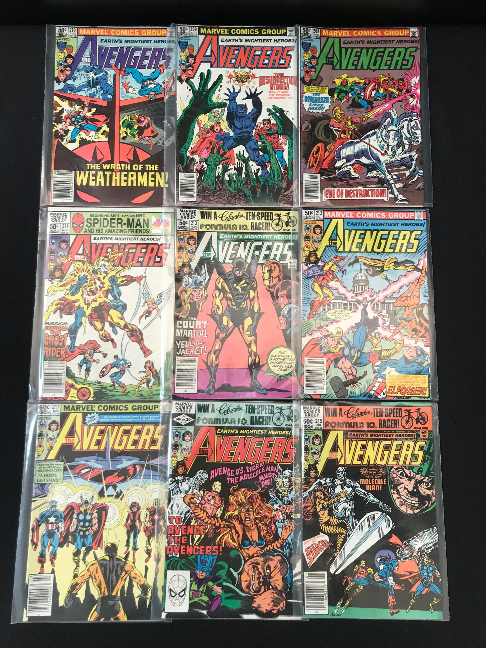 LOT OF 6 AVENGERS COMICS - MARVEL COMICS: Prices are in Canadian Dollars
