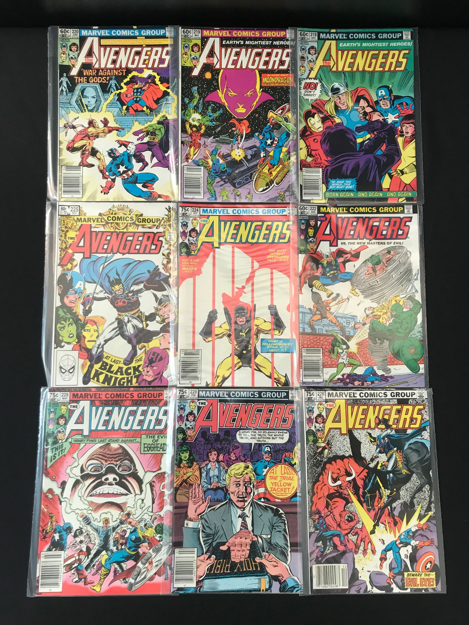 LOT OF 9 AVENGERS COMICS - MARVEL COMICS: Prices are in Canadian Dollars