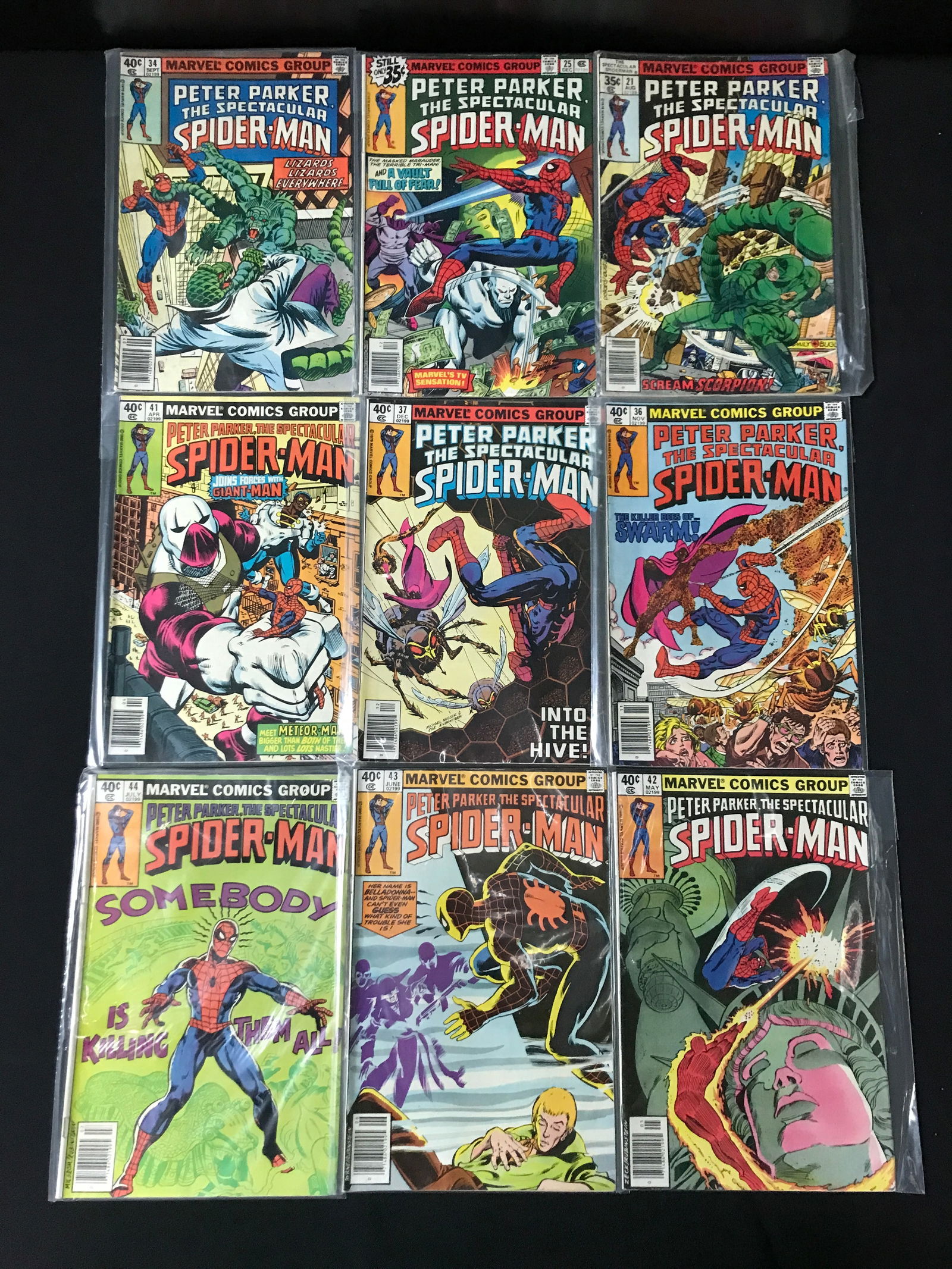 LOT OF 9 PETER PARKER THE SPECTACULAR SPIDERMAN COMICS - MARVEL COMICS (1 of 1)