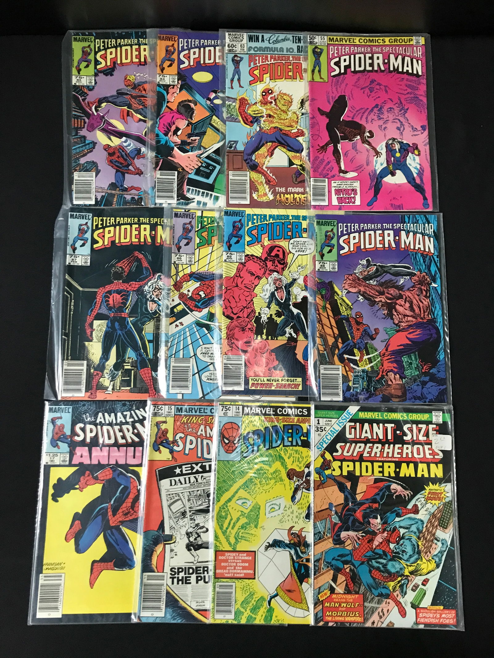 LOT OF 12 PETER PARKER THE SPECTACULAR SPIDERMAN COMICS - MARVEL COMICS (1 of 1)