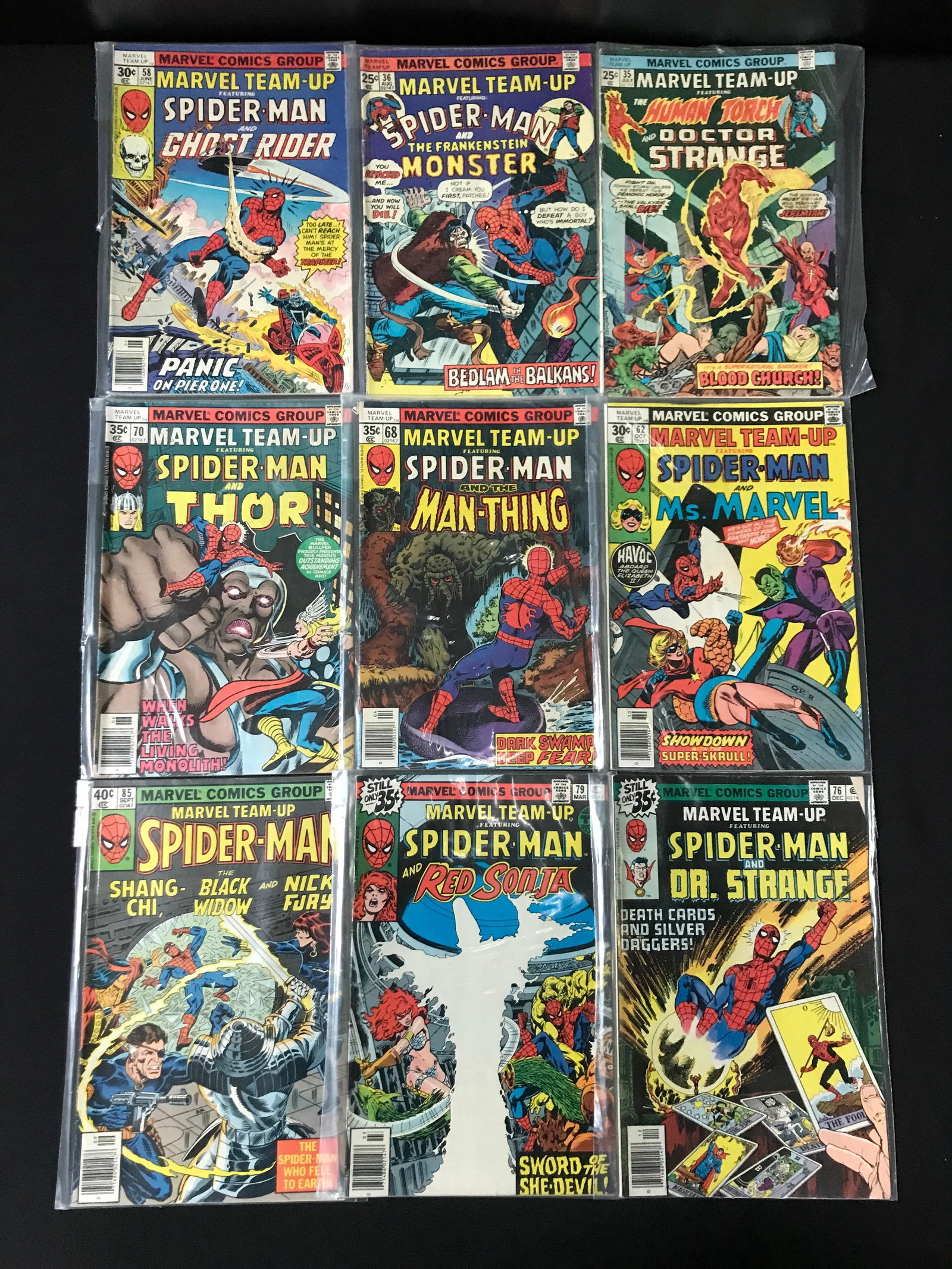 LOT OF 9 MARVEL TEAM UP COMICS FEATURING SPIDERMAN - MARVEL COMICS (1 of 1)