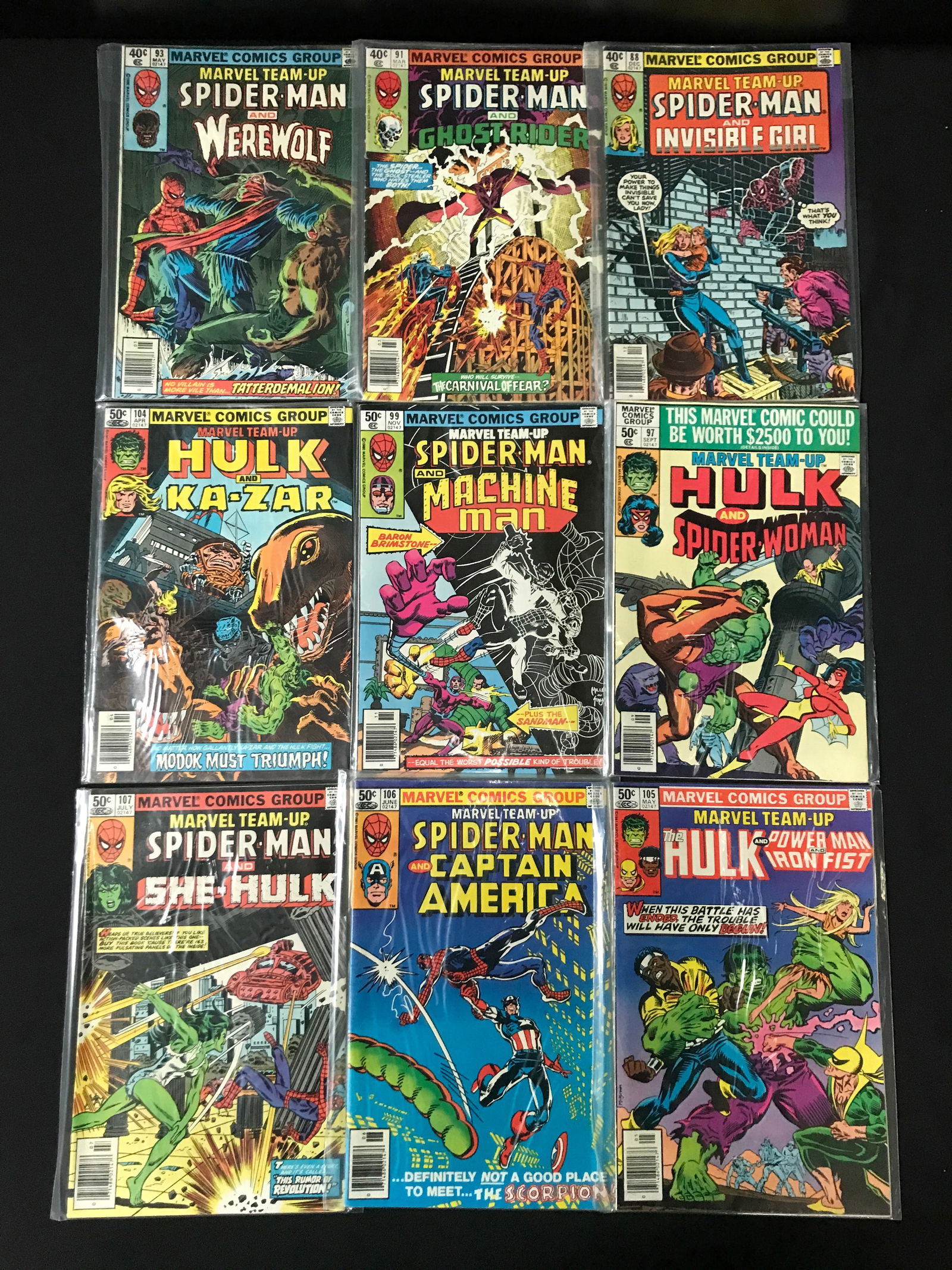 LOT OF 9 MARVEL TEAM UP COMICS FEATURING SPIDERMAN - MARVEL COMICS (1 of 1)