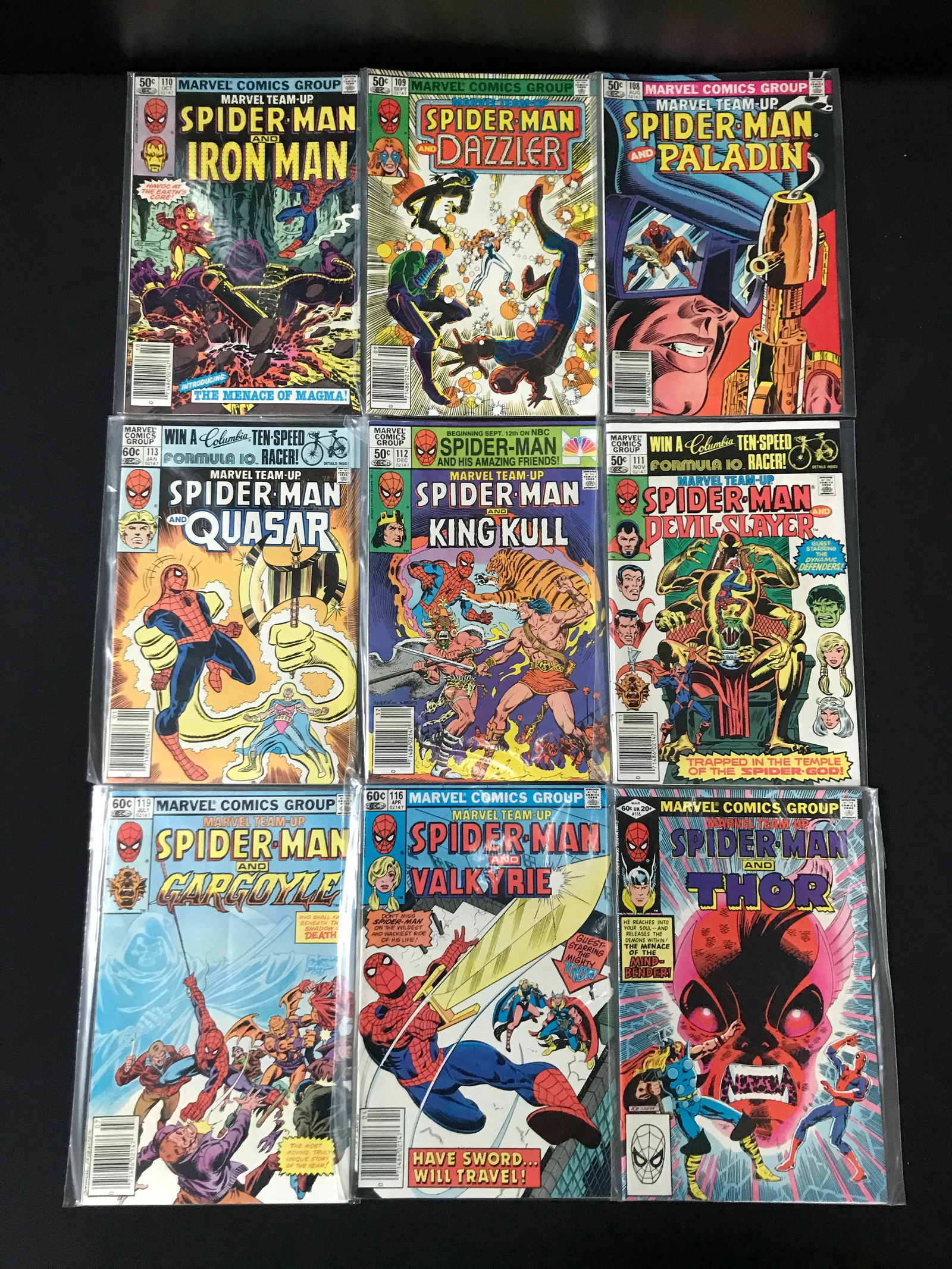 LOT OF 9 MARVEL TEAM UP COMICS FEATURING SPIDERMAN - MARVEL COMICS (1 of 1)