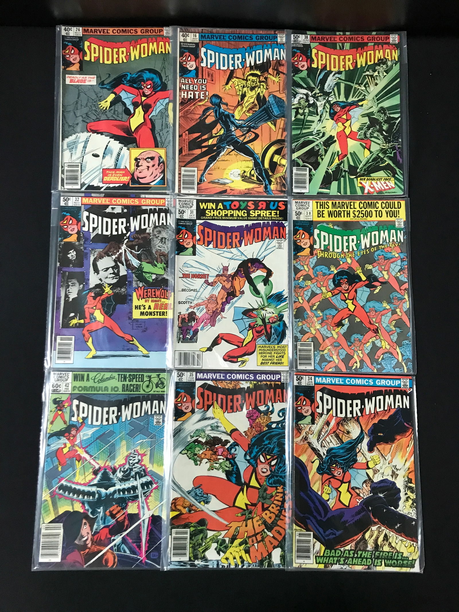 LOT OF 9 SPIDERWOMAN COMICS 0 MARVEL COMICS (1 of 1)
