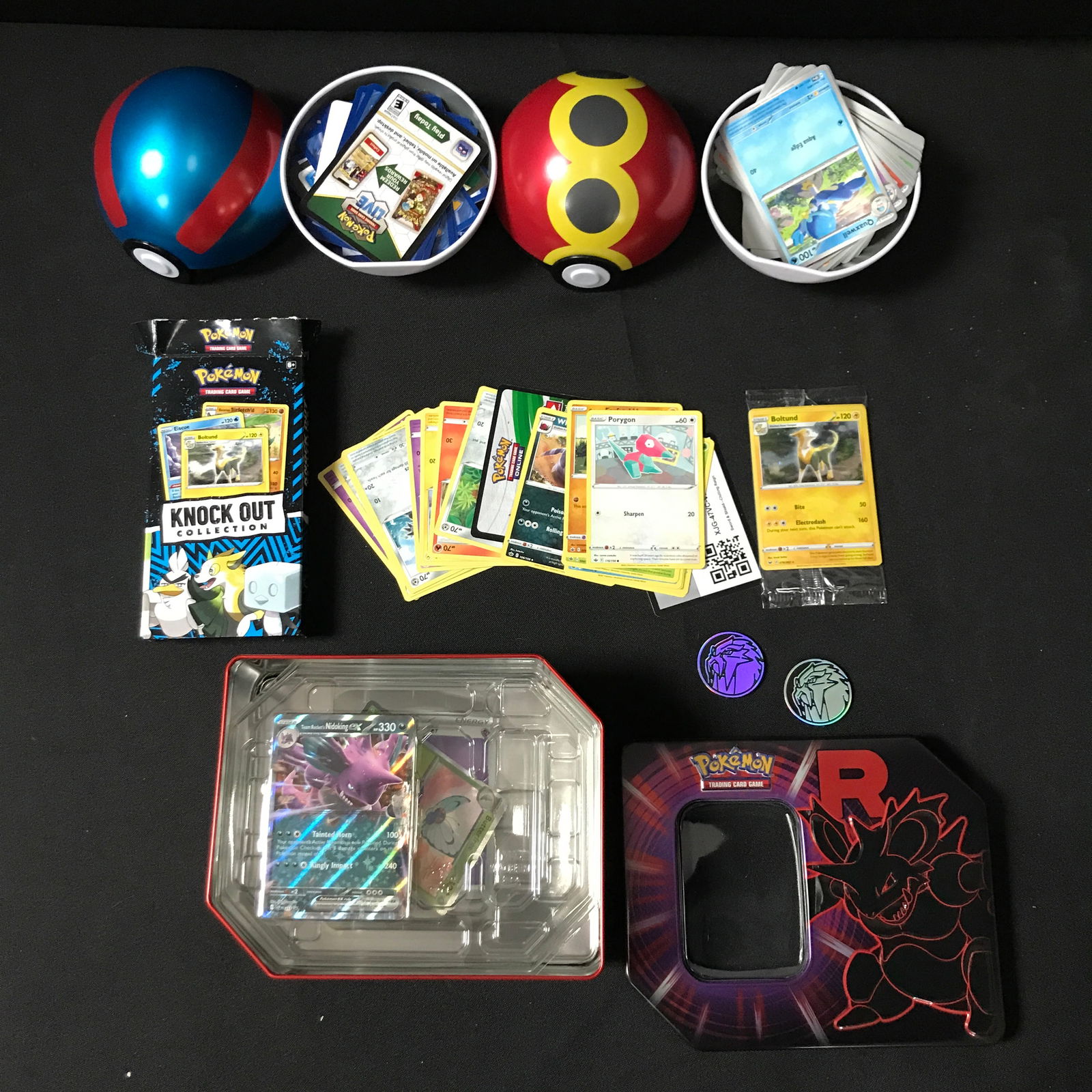 LOT OF POKEMON TCG MEMORABILIA INCLUDING TINS AND POKEBALLS (1 of 1)