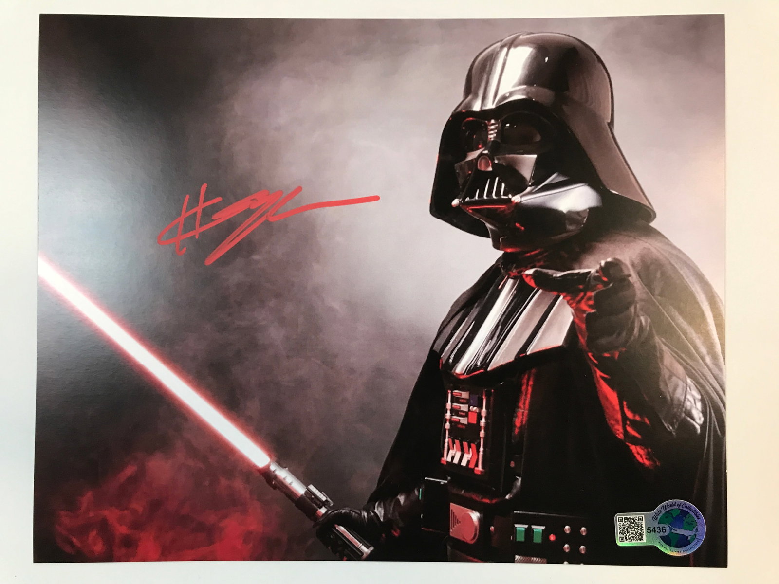 HAYDEN CHRISTENSEN SIGNED DARTH VADER 8X10 - WWOC COA (1 of 1)