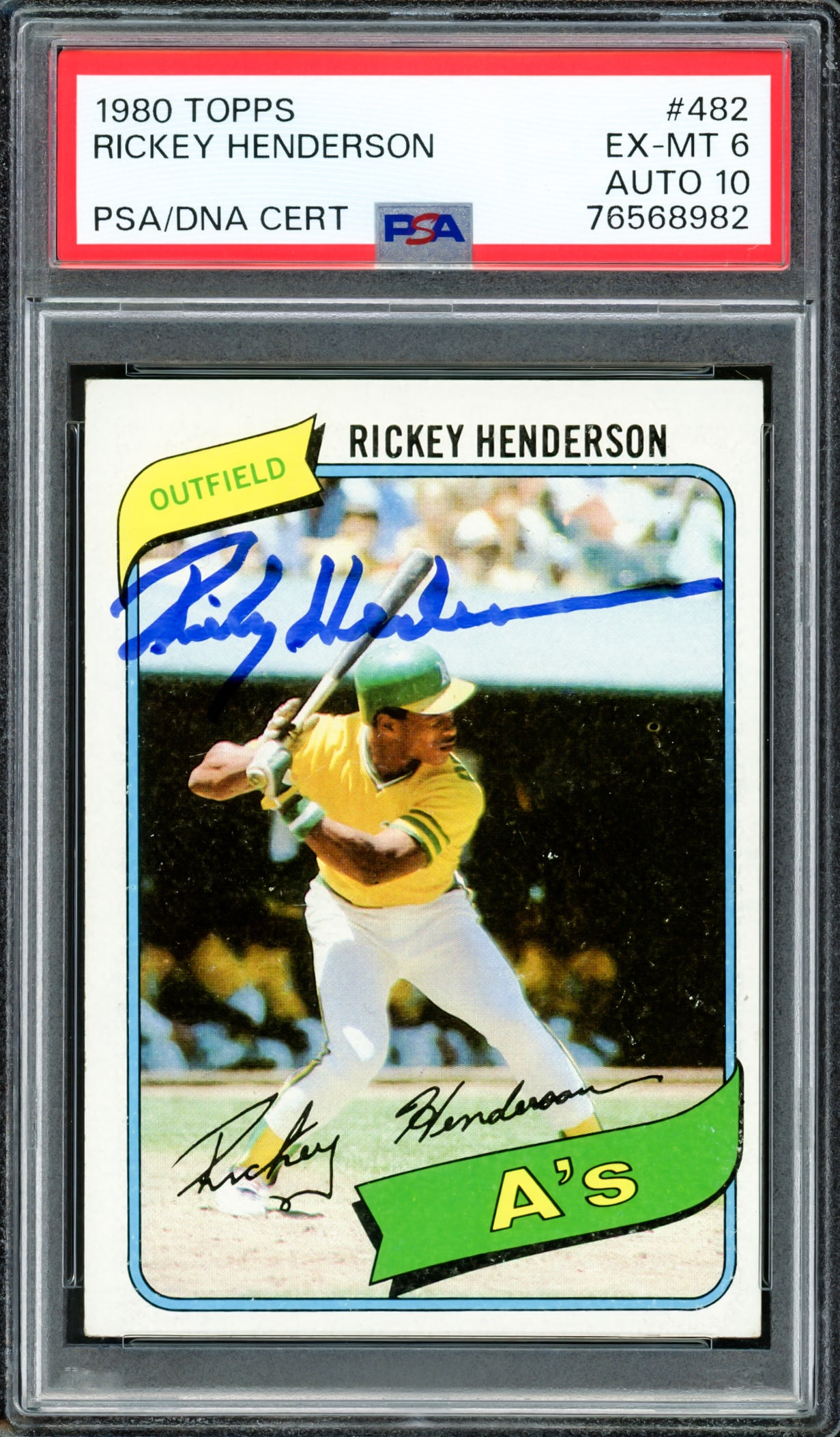 1980 TOPPS RICKEY HENDERSON SIGNED ROOKIE CARD - PSA GRADE 10 (1 of 2)