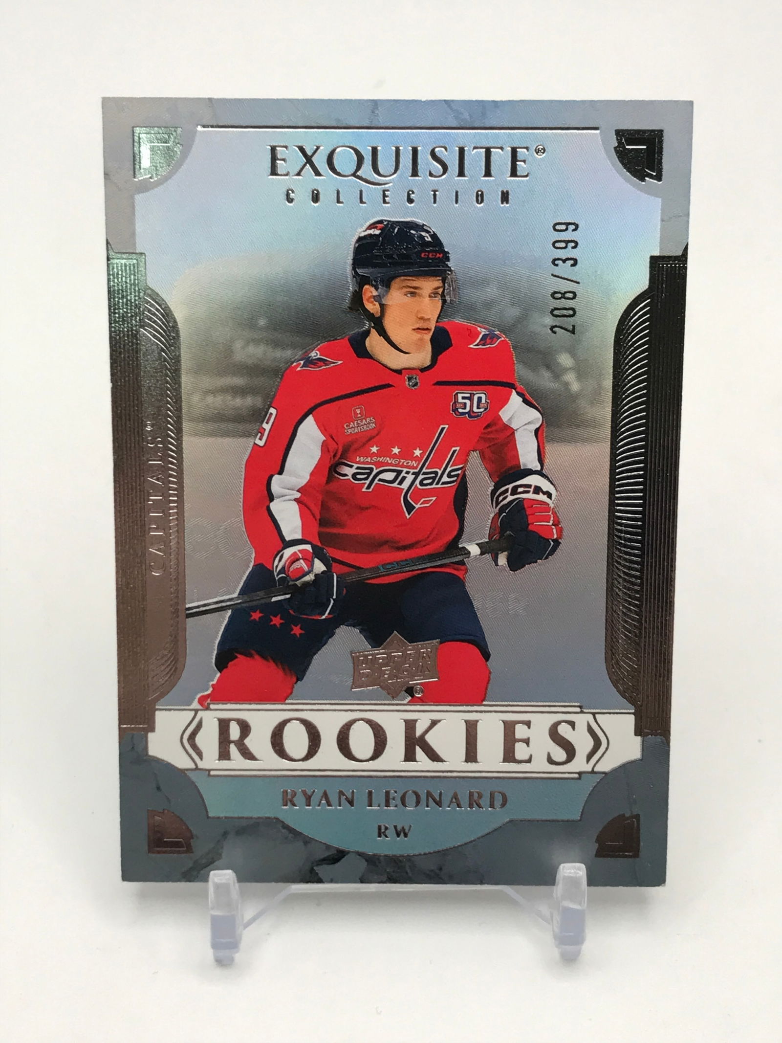 2025-26 UPPER DECK BLACK DIAMOND EXQUISITE COLLECTION RYAN LEONARD ROOKIES TRADING CARD 208/399 (1 of 2)