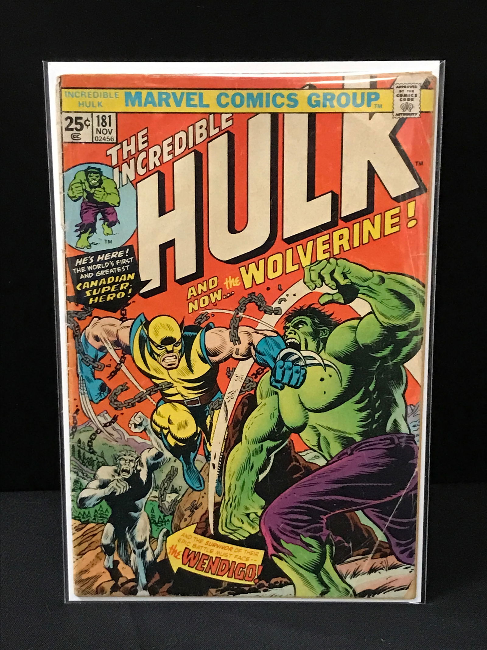 MARVEL COMICS THE INCREDIBLE HULK NO.181 (1ST APPEARANCE WOLVERINE) NO STAMP (1 of 1)