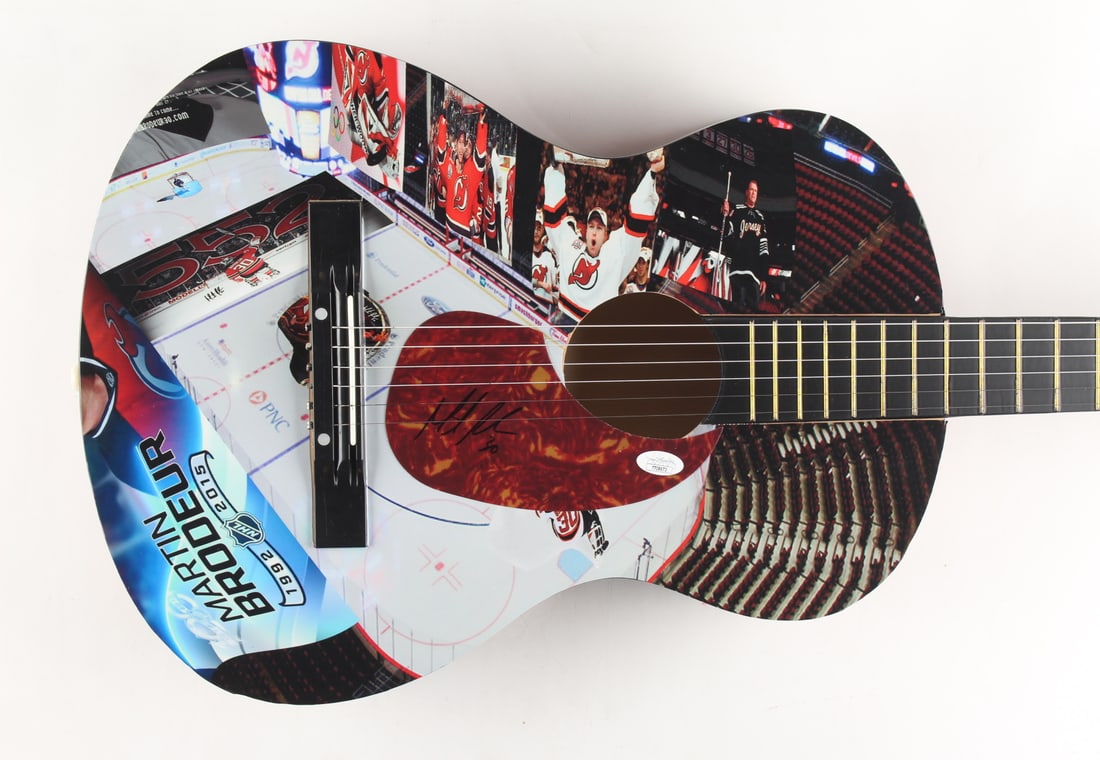 MARTIN BRODEUR SIGNED GUITAR - JSA COA (1 of 3)
