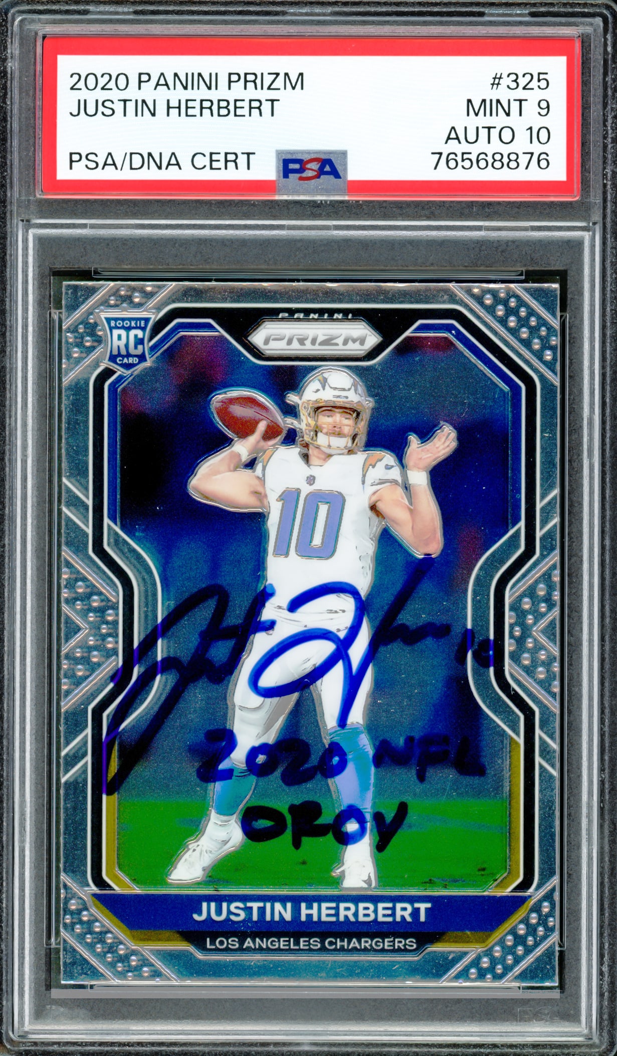 2020 PANINI PRIZM JUSTIN HERBERT SIGNED ROOKIE CARD - PSA GRADE 10 (1 of 2)