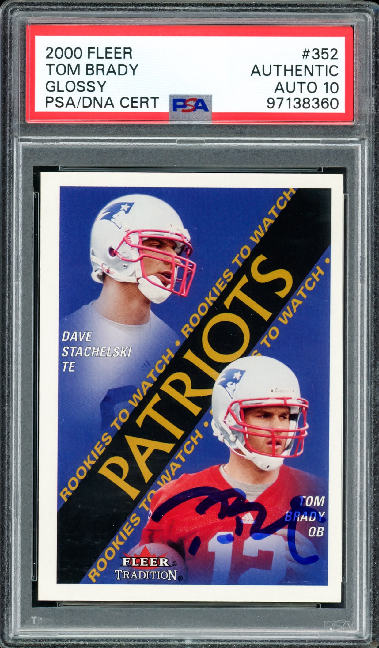 2000 FLEER TOM BRADY SIGNED ROOKIE CARD - PSA/DNA GRADE 10 (1 of 2)