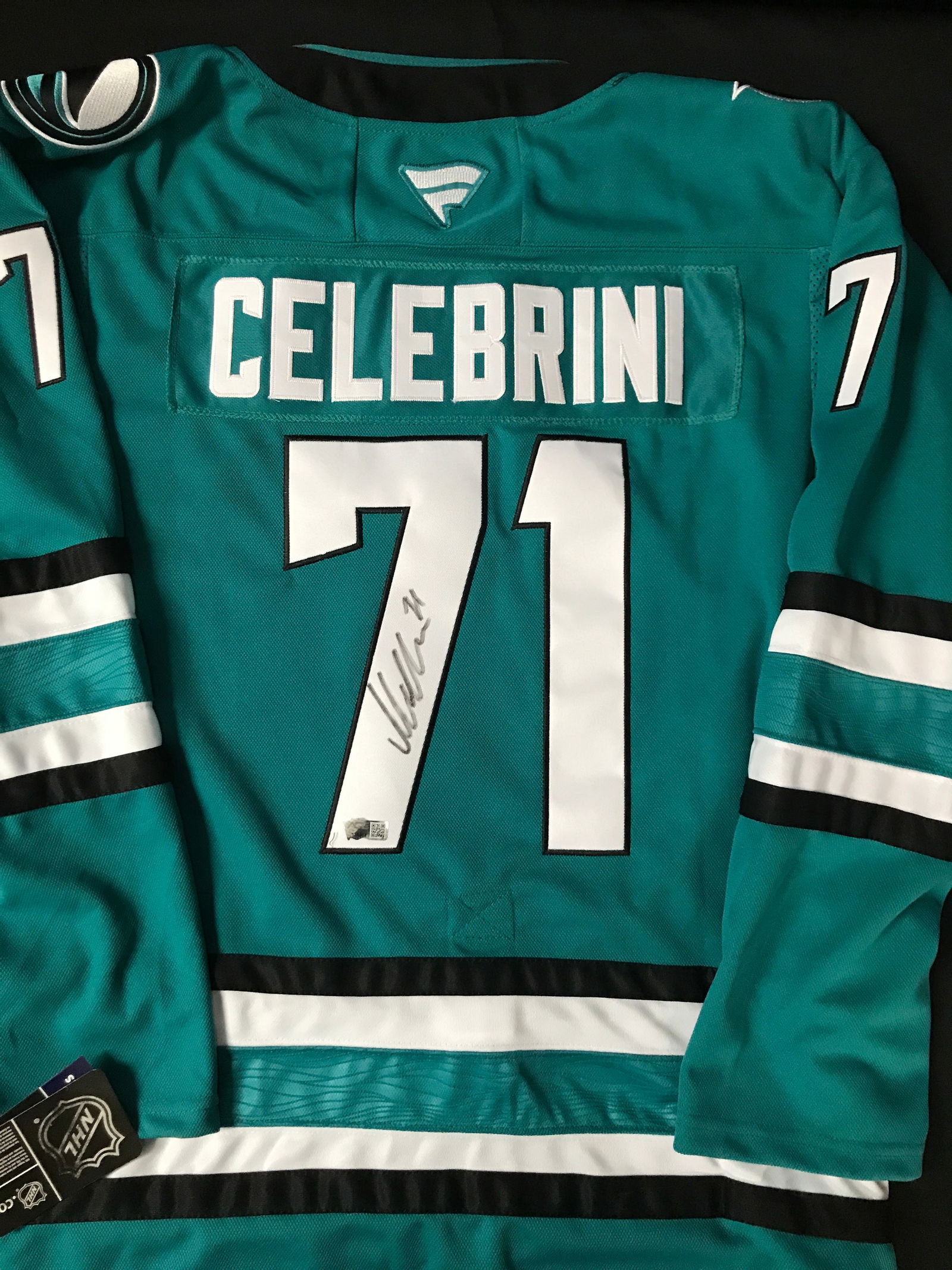 MACKLIN CELEBRINI SIGNED SAN JOSE SHARKS HOCKEY JERSEY - ACE COA (1 of 2)