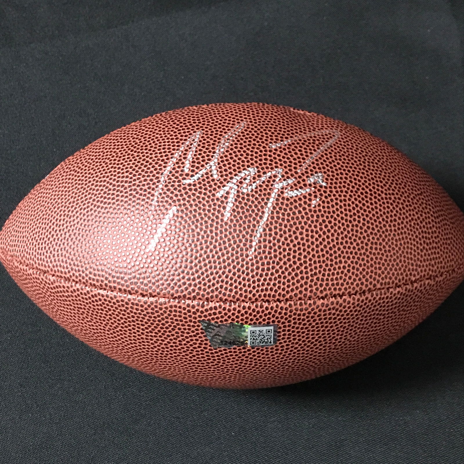 CHRISTIAN MCCAFFREY SIGNED WILSON FOOTBALL (ACE COA) (1 of 2)