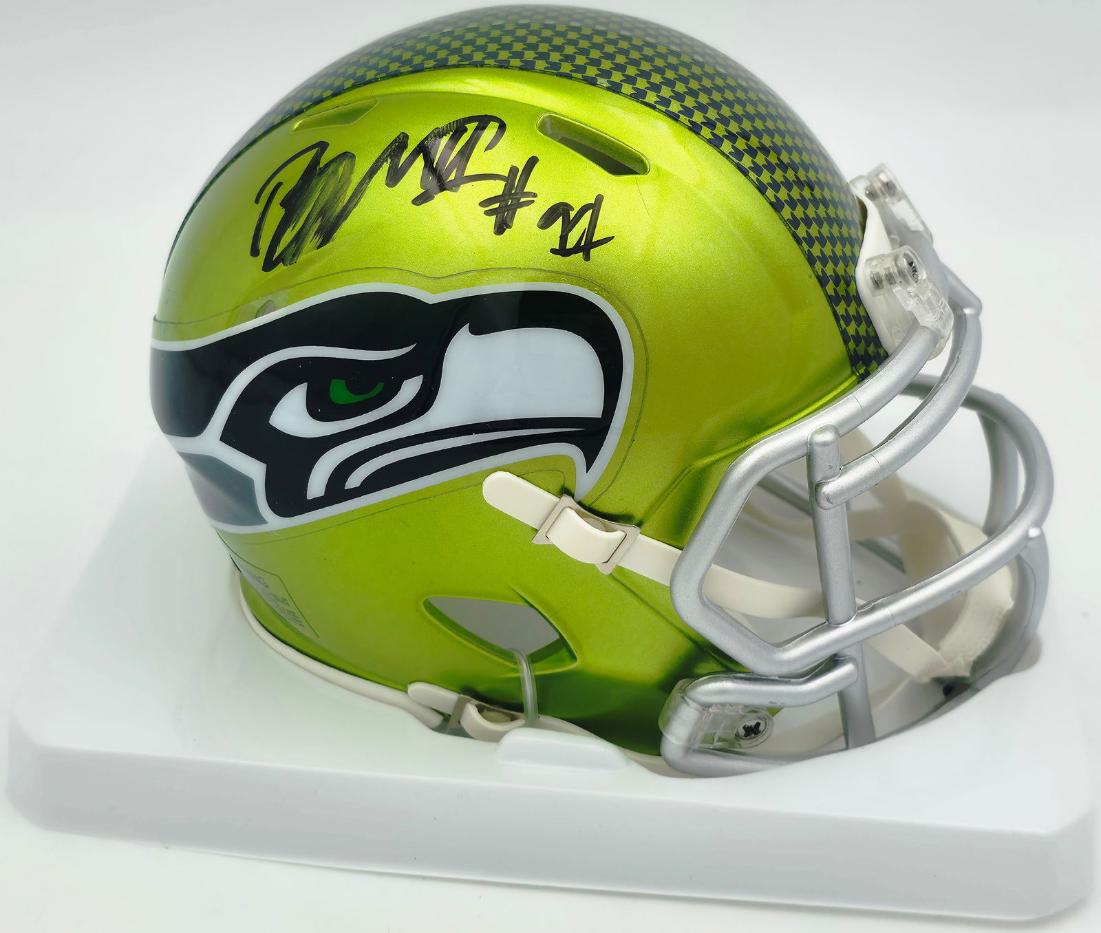 Byron Murphy II Autographed Seattle Seahawks Rave Green Speed Mini Helmet MCS (1 of 3)