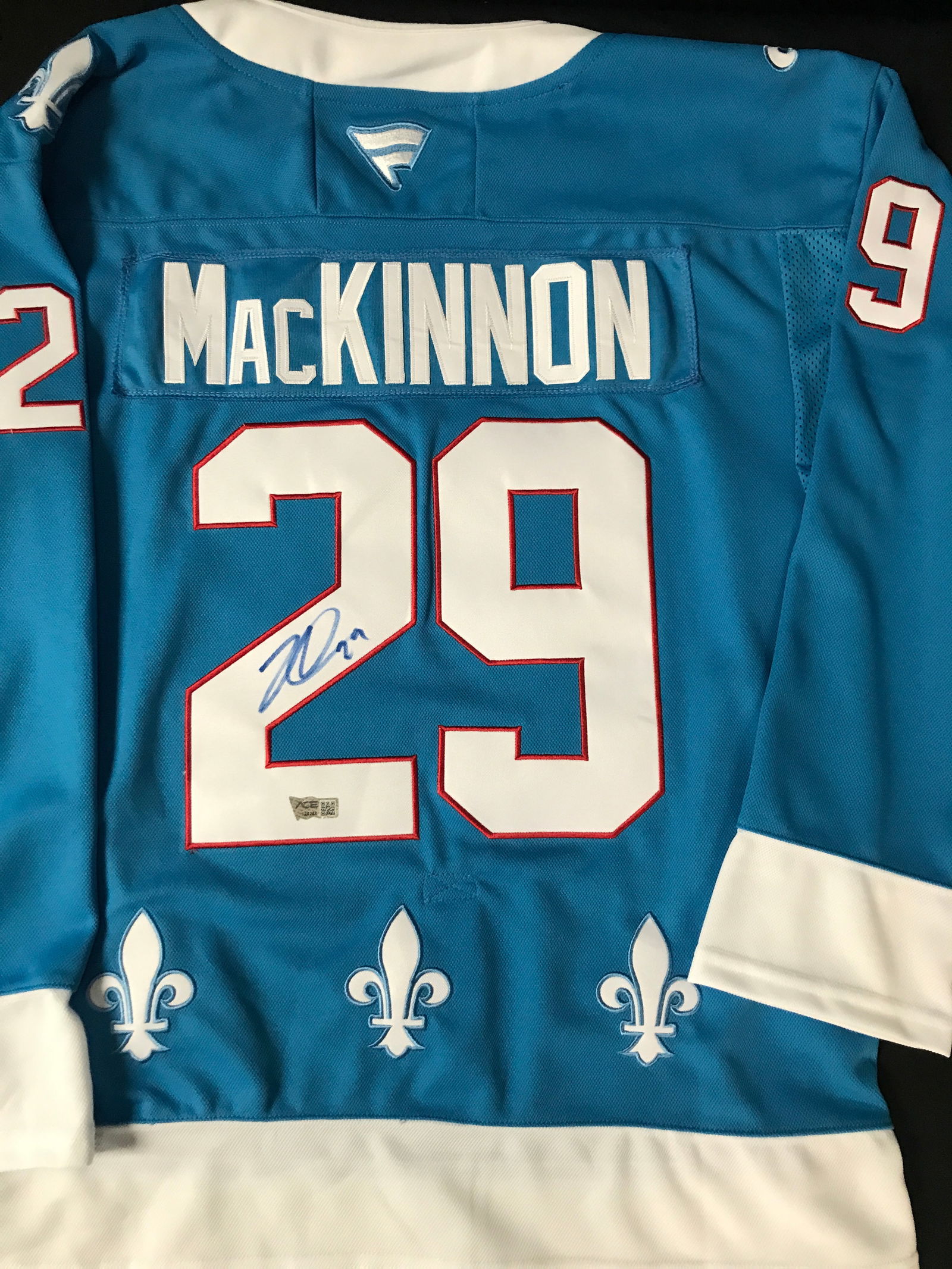 NATHAN MACKINNON SIGNED COLORADO AVALANCHE (QUEBEC NORDIQUES) HOCKEY JERSEY - ACE COA (1 of 3)