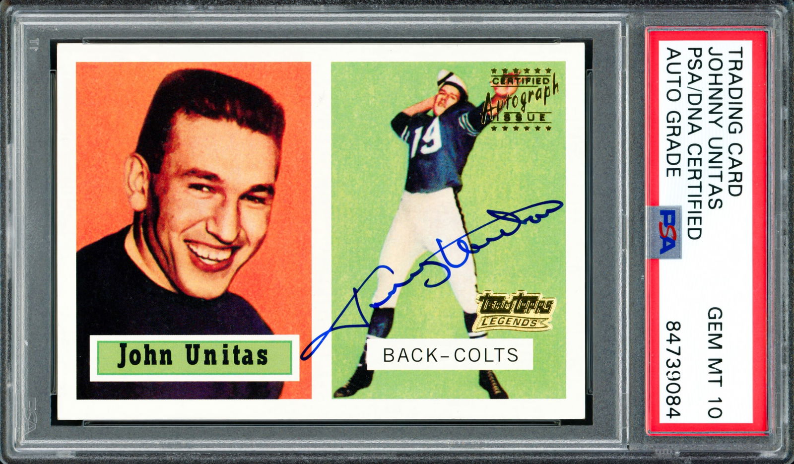 JOHNNY UNITAS SIGNED TRADING CARD - PSA GRADE 10 (1 of 2)
