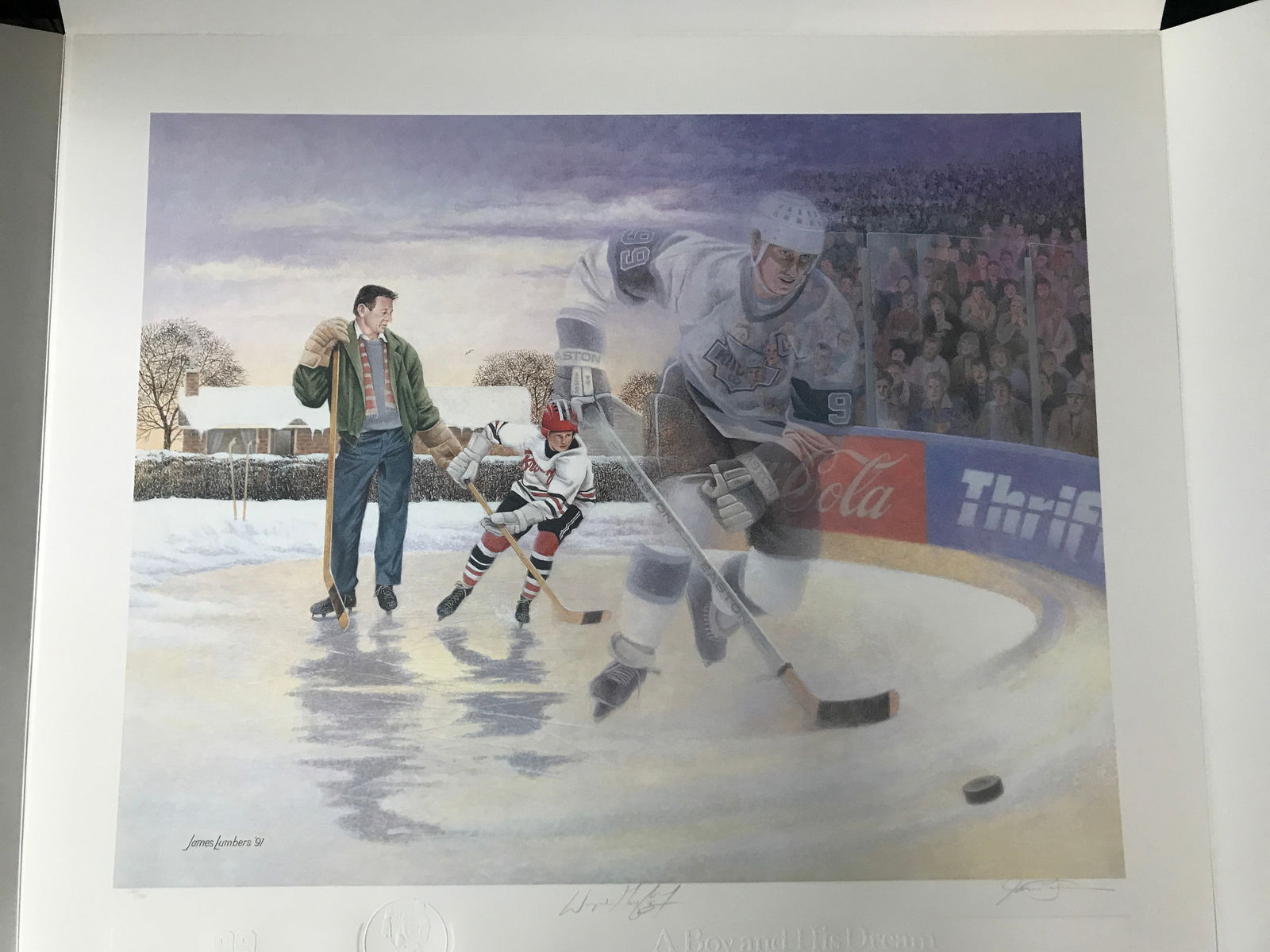 LTD EDITION WAYNE GRETZKY SIGNED JAMES LUMBERS S BOY AND HIS DREAM PRINT 680/999 (1 of 7)