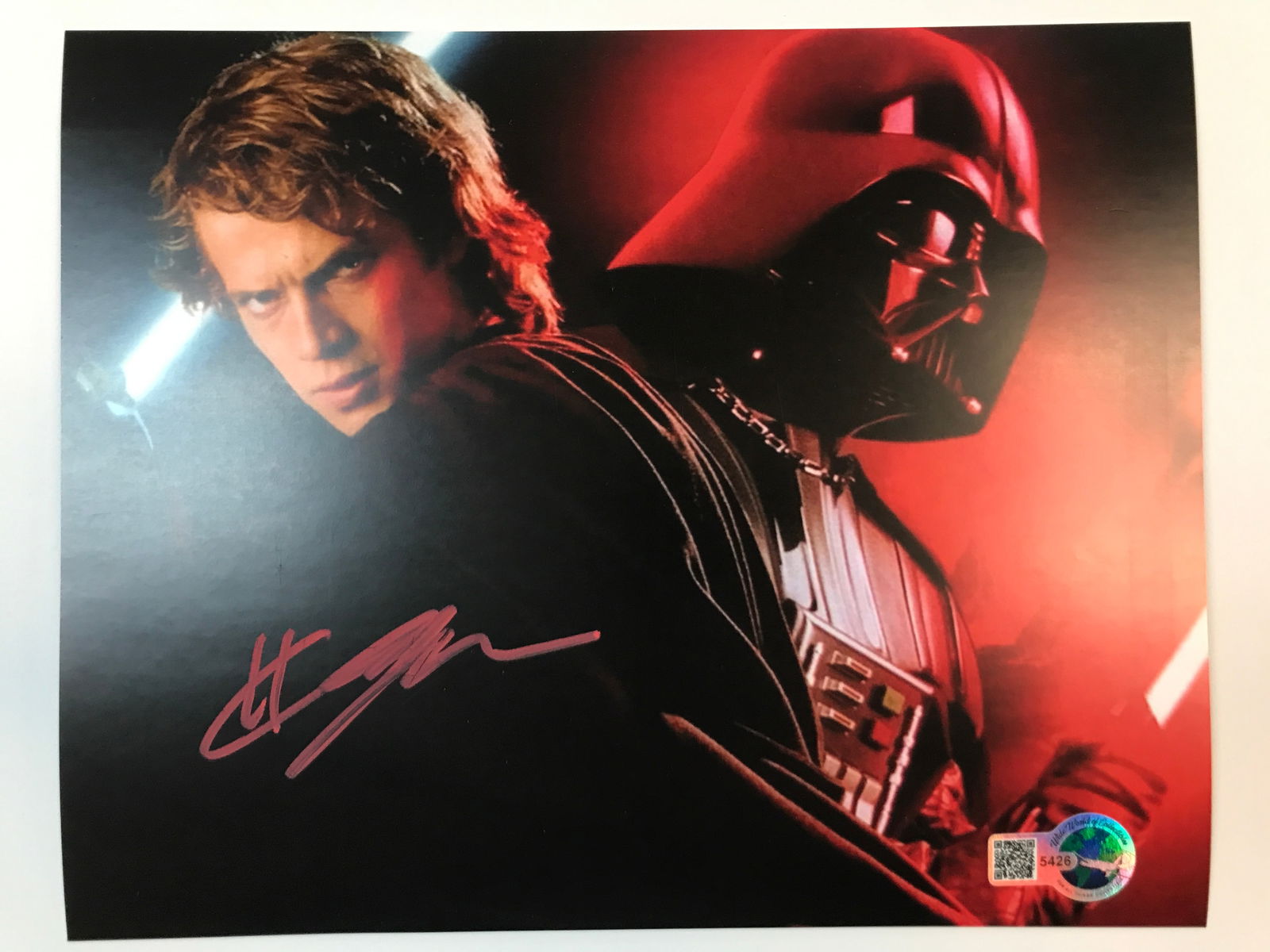 HAYDEN CHRISTENSEN SIGNED DARTH VADER 8X10 - WWOC COA (1 of 1)