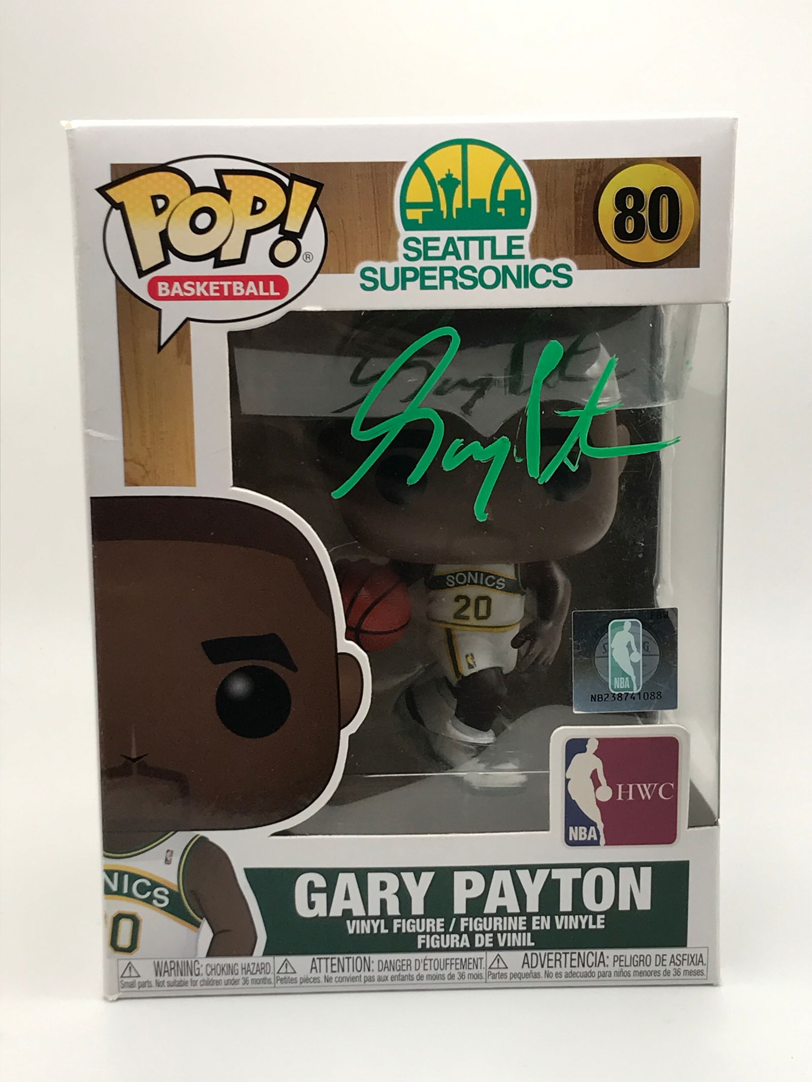 GARY PAYTON SIGNED FUNKO POP - ACE COA (1 of 2)