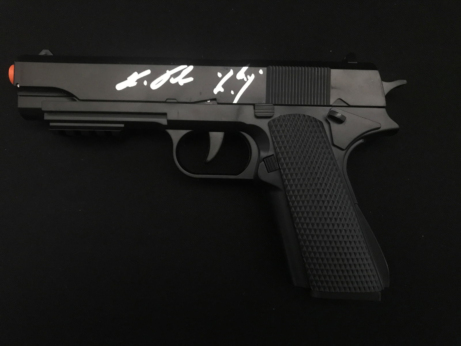 RON PERLMAN SIGNED PROP GUN WWOC COA: Prices are in Canadian dollars