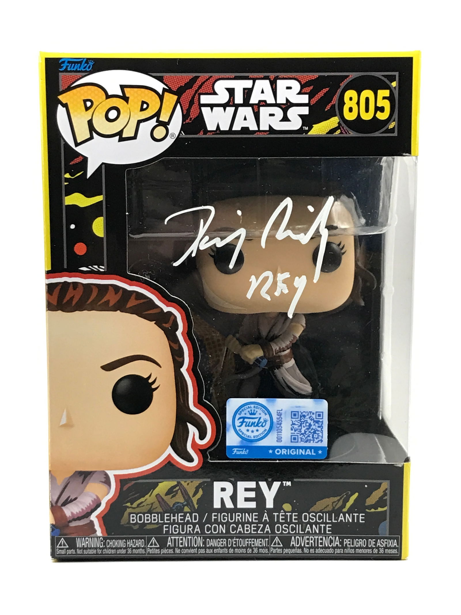 DAISY RIDLEY SIGNED REY Star Wars FUNKO POP - KB COA (1 of 2)