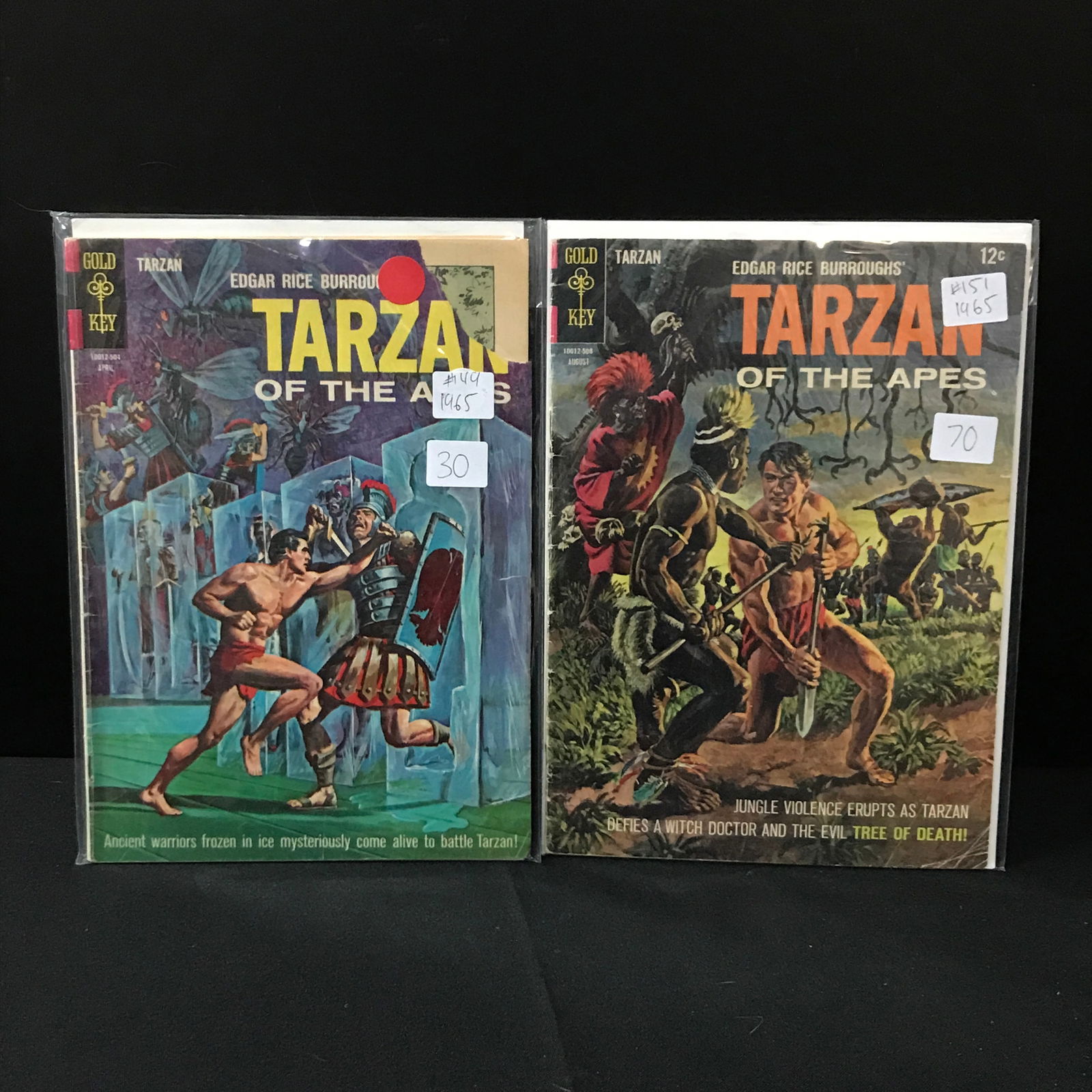 LOT OF 2 TARZAN OF THE APES COMICS #144 & #151 - GOLD KEY COMICS (1 of 1)