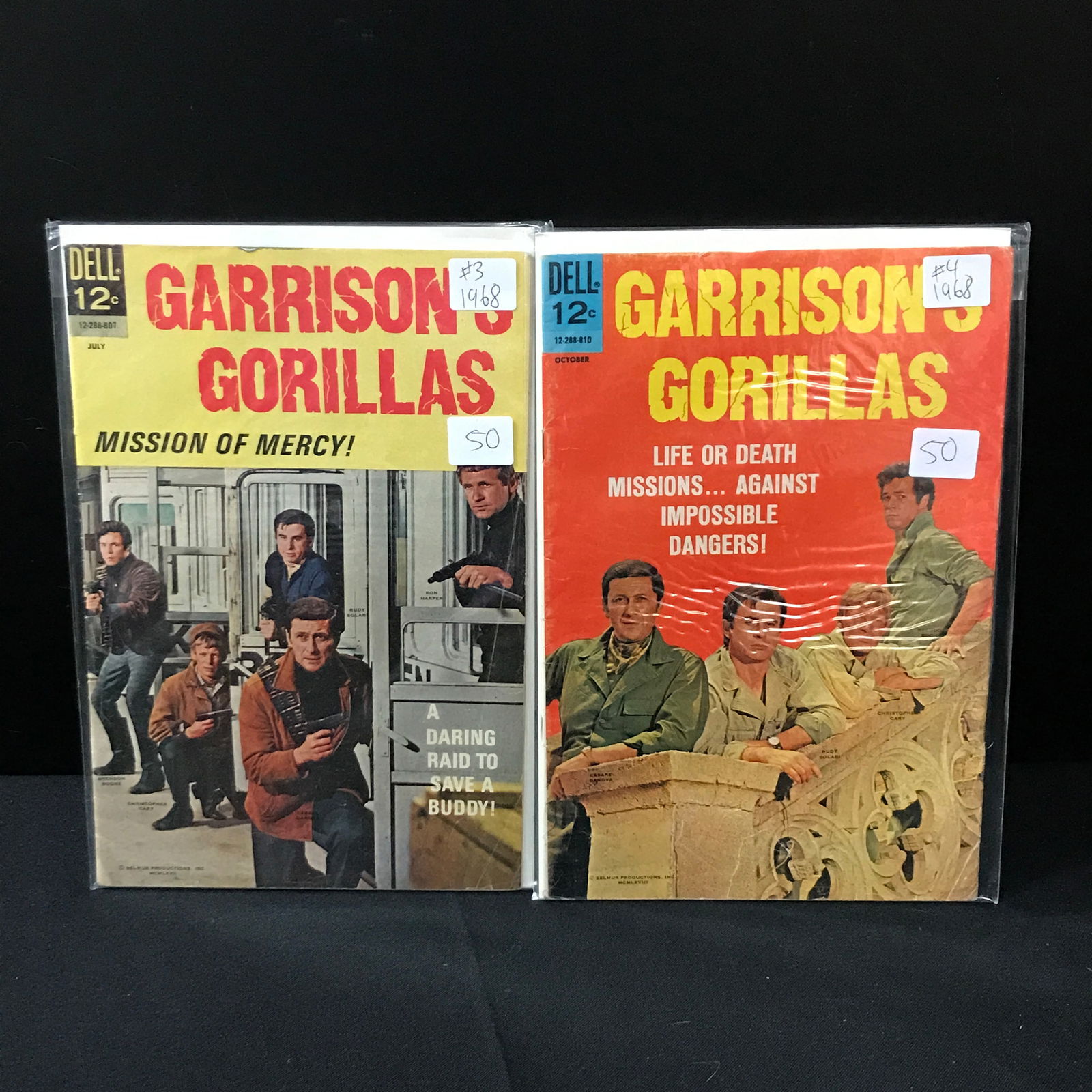 LOT OF GARRISON'S GORILLAS COMICS #3-4 (1968) - DELL COMICS (1 of 1)