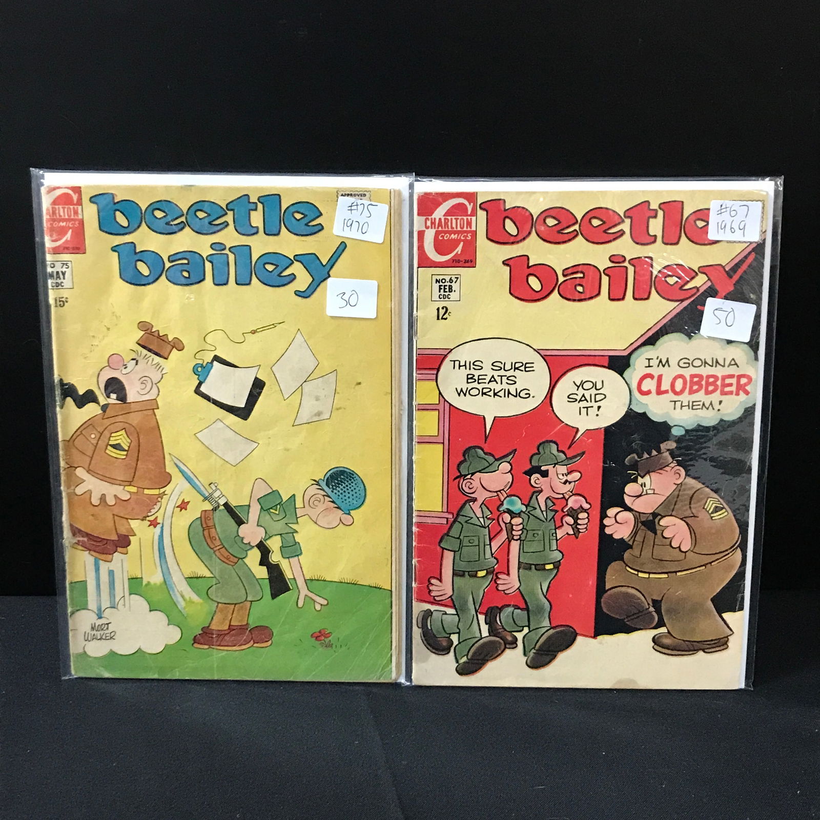 LOT OF 2 BEETLE BAILEY COMICS #67 & #75 - CHARLTON COMICS (1 of 1)