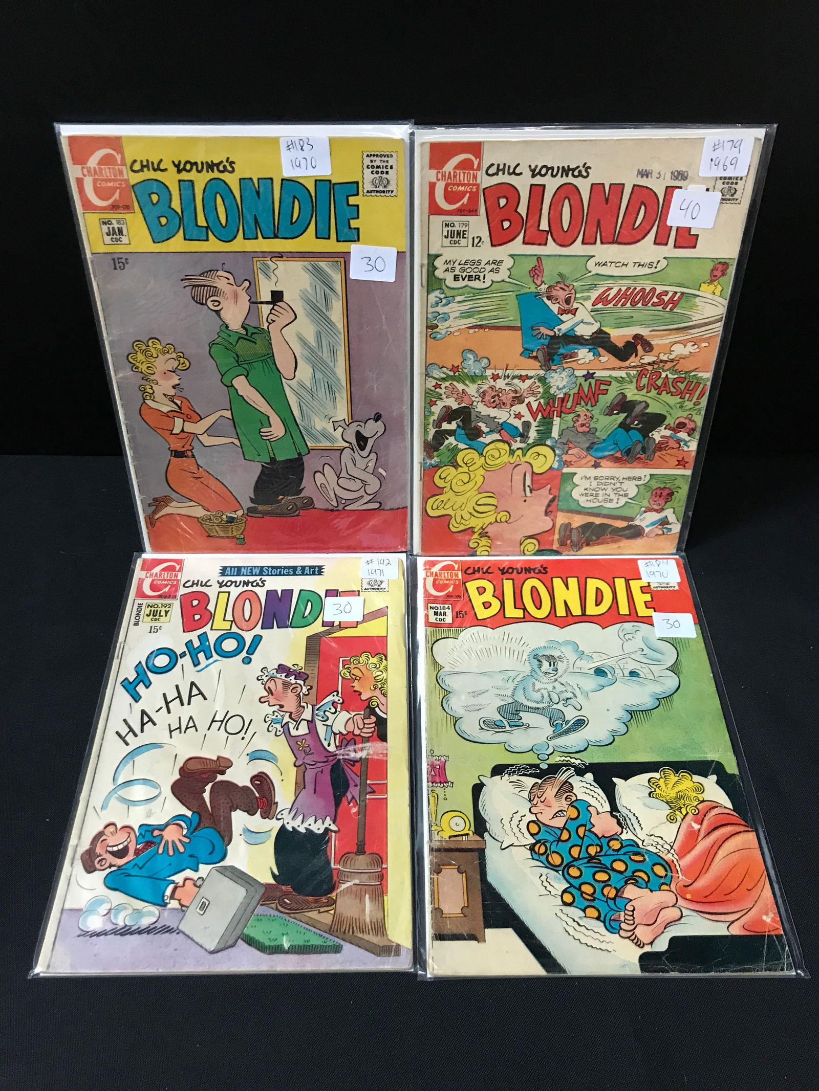 LOT OF 4 CHIC YOUNG'S BLONIIE COMICS - CHARLTON COMICS (1 of 1)