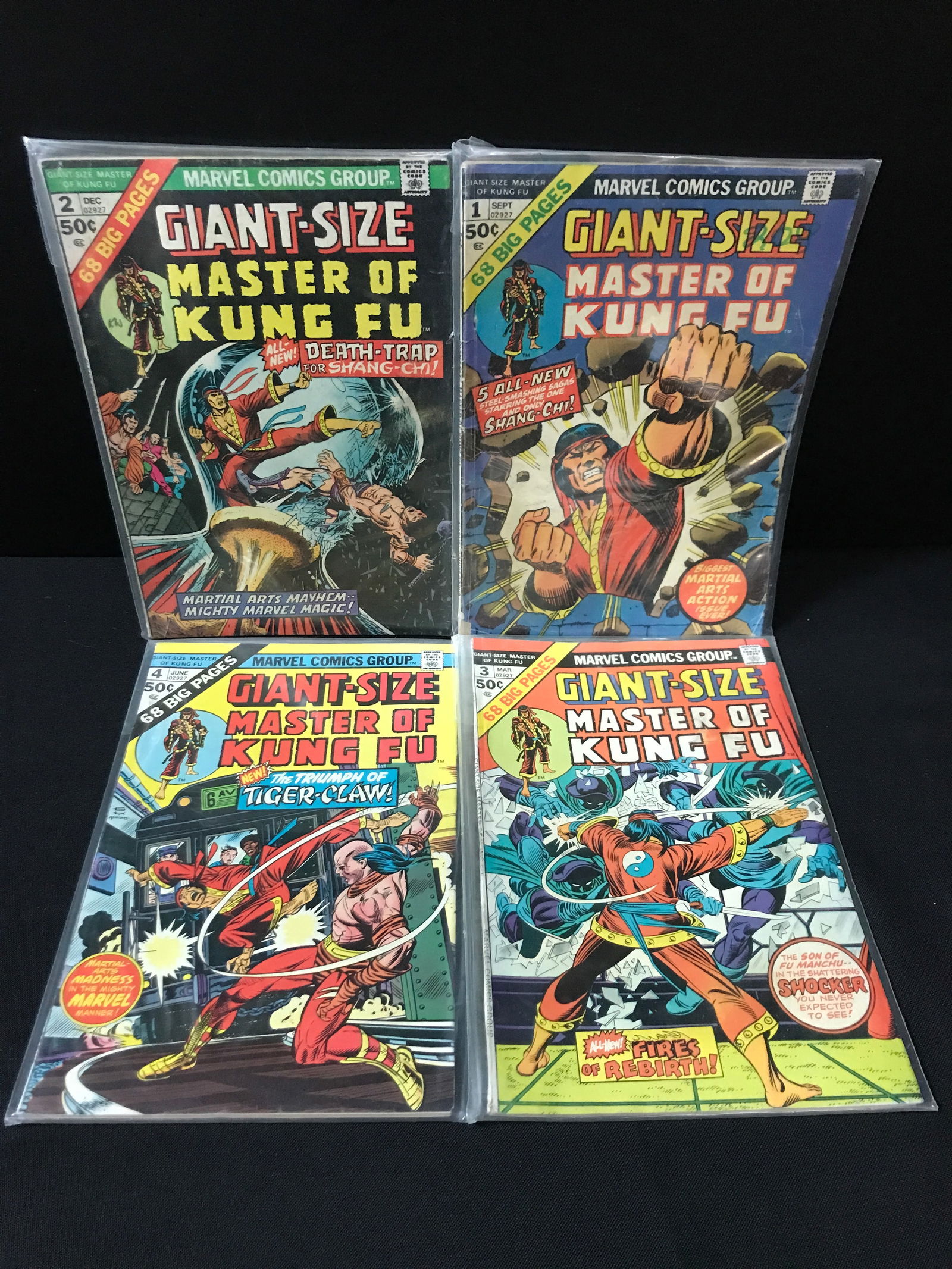LOT OF 4 GIANT SIZED MASTER OF KUNG FU COMICS #1-4 - MARVEL COMICS (1 of 1)