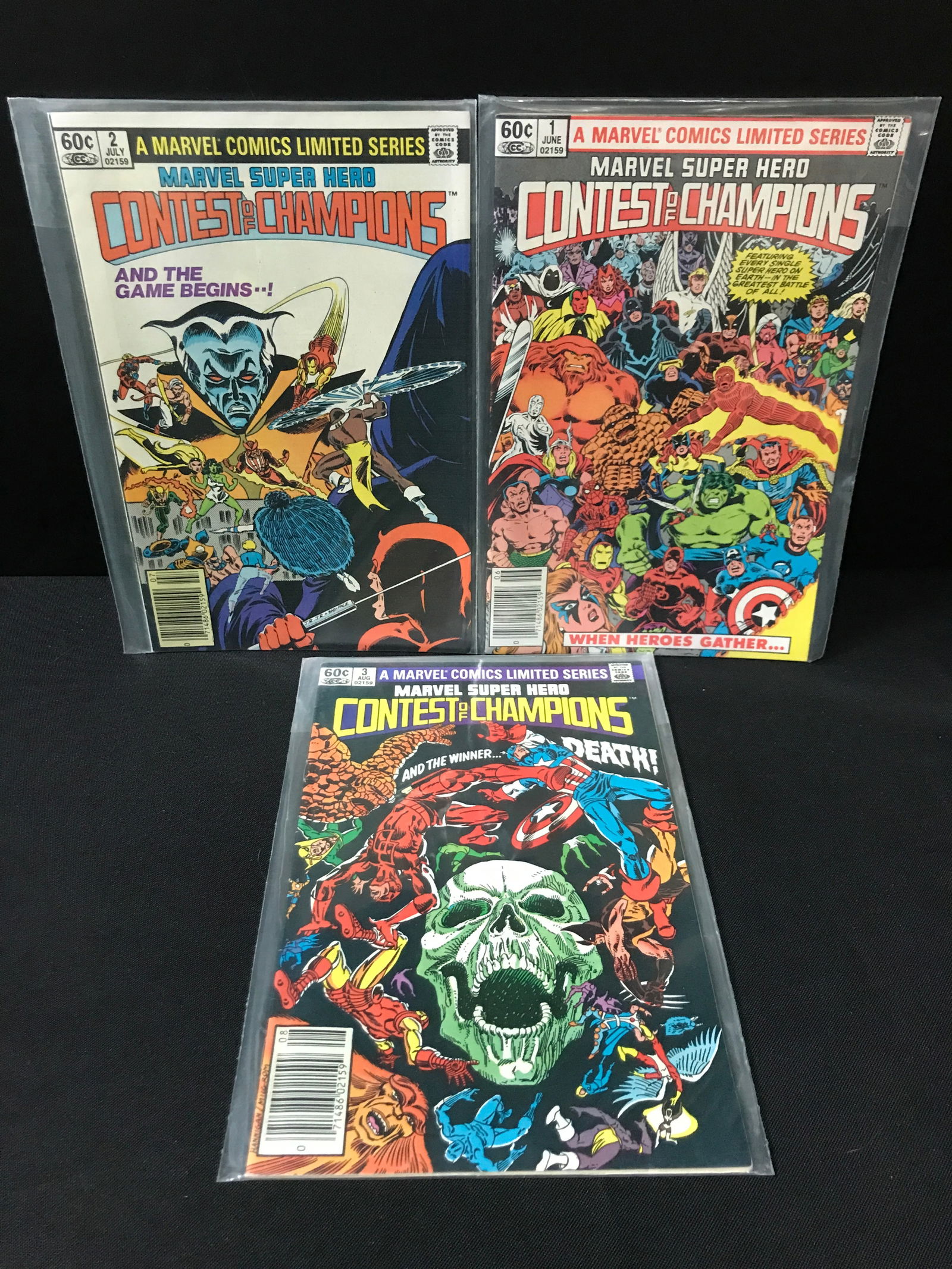 LOT OF 3 COMICS - MARVEL SUPER HEROES CONTEST OF SUPERHEROES #1-3 - MARVEL COMICS (1 of 1)