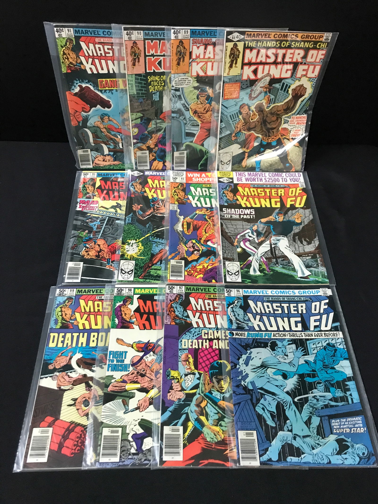 LOT OF 12 MASTER OF KUNG FU COMICS - MARVEL COMICS (1 of 1)