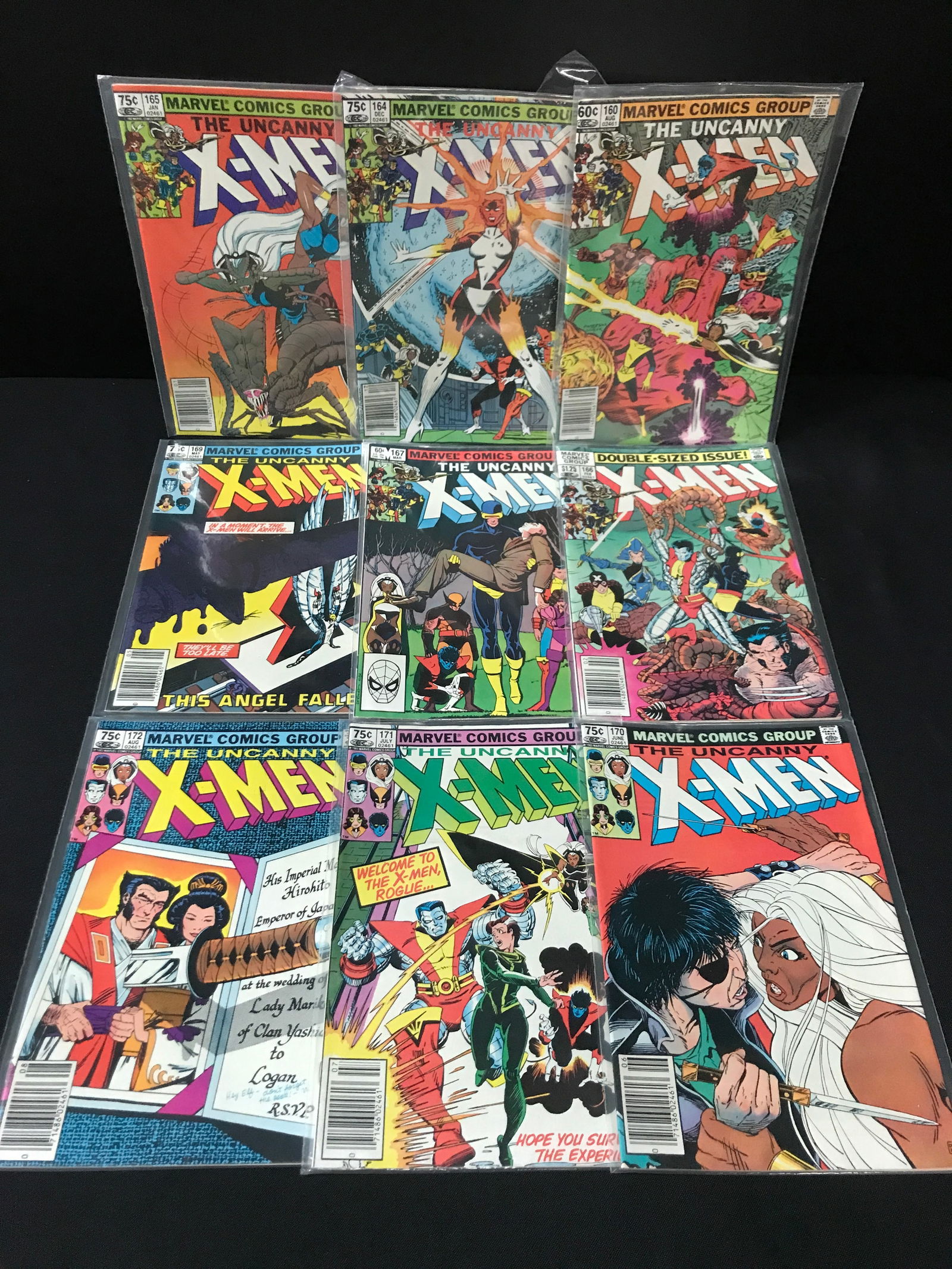 LOT OF 9 THE UNCANNY X- MEN COMICS - MARVEL COMICS (1 of 1)