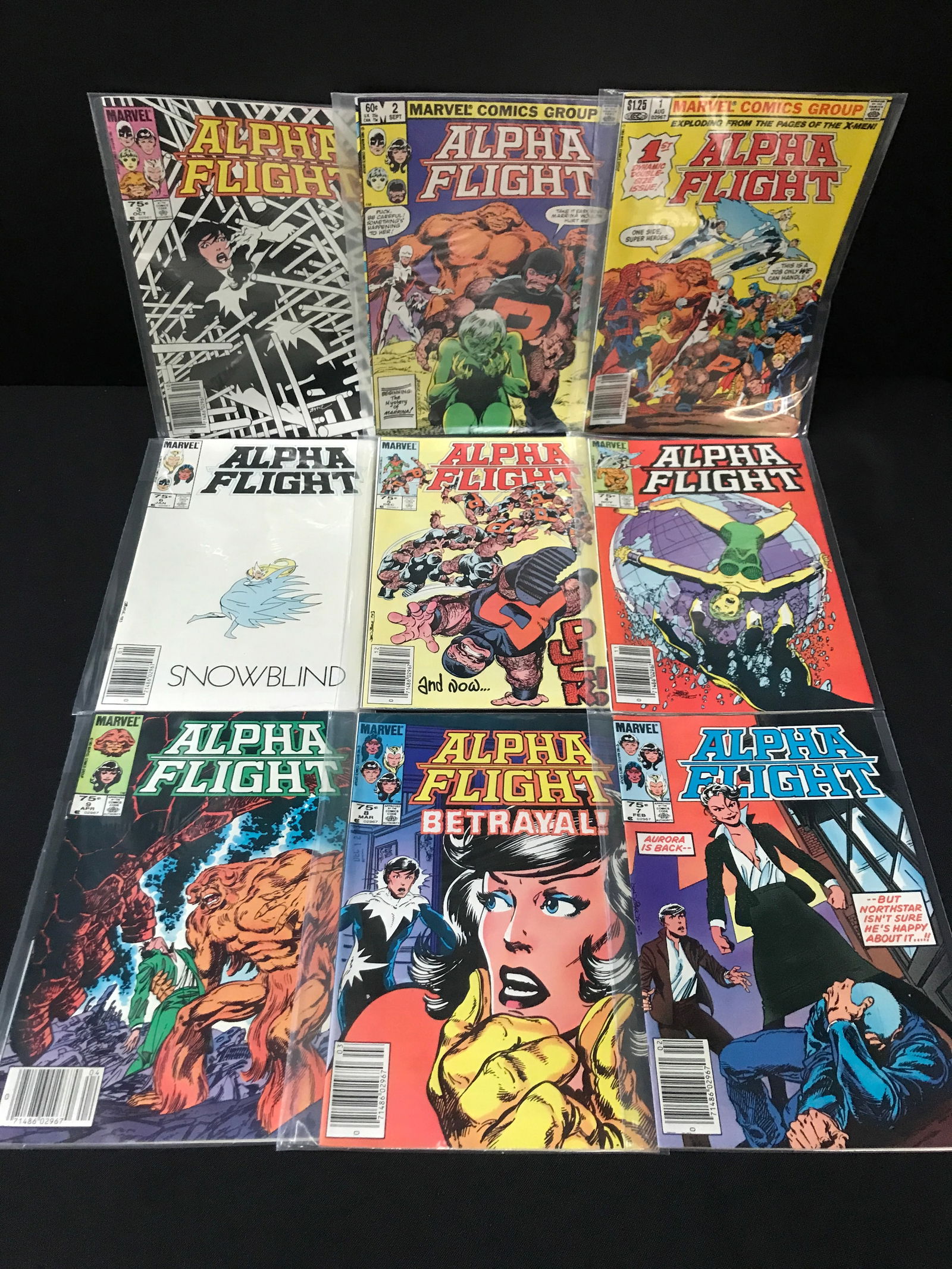 LOT OF 8 ALPHA FLIGHT COMICS #1-9 - MARVEL COMICS (1 of 1)